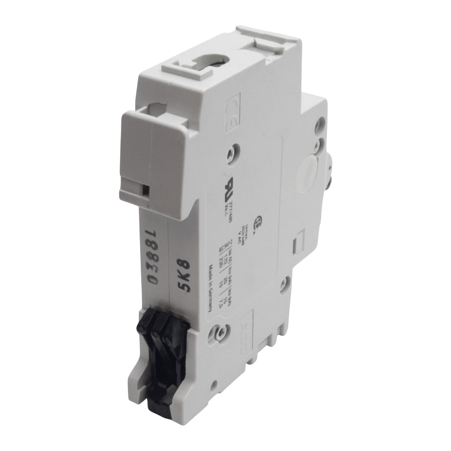 Used ABB S201-K8 Circuit Breaker, 1-Pole, 8A 230/400VAC, K-Curve, DIN Rail Mount