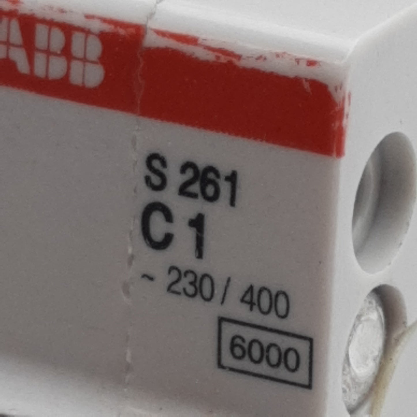 Used ABB S261-C1 Circuit Breaker, 1-Pole, 1A 230/400VAC, C-Curve, DIN Rail Mount