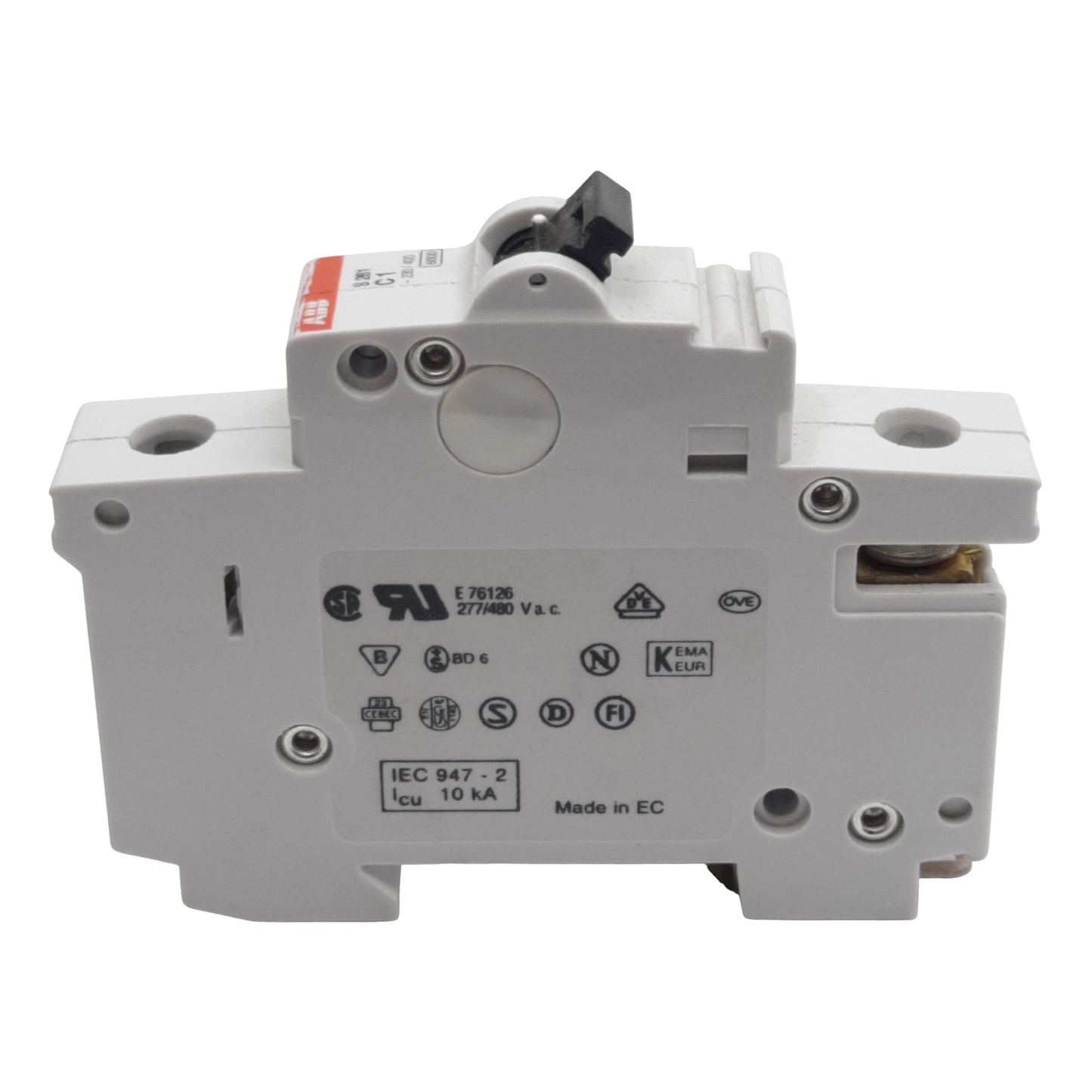 Used ABB S261-C1 Circuit Breaker, 1-Pole, 1A 230/400VAC, C-Curve, DIN Rail Mount