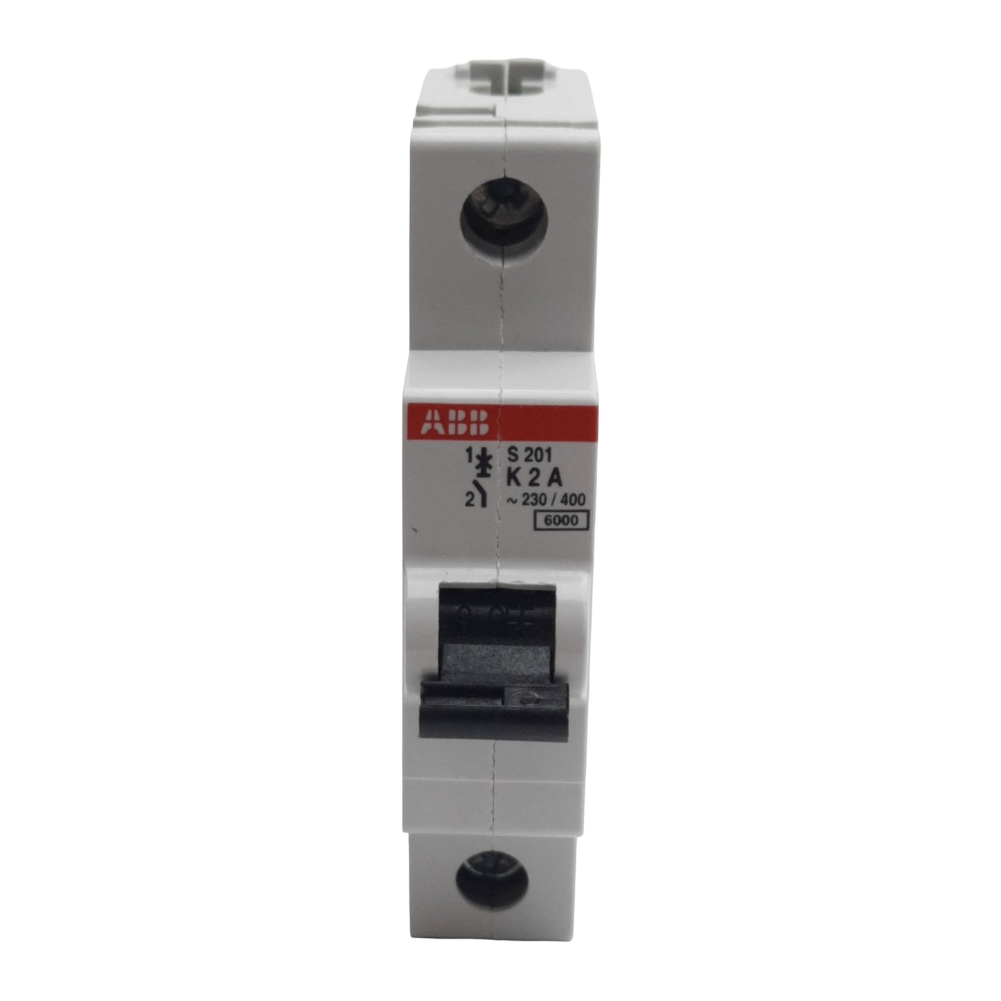 Used Lot of 2 ABB S201-K2 Circuit Breaker, 1-Pole, 2A 230/400VAC, K-Curve, DIN Rail