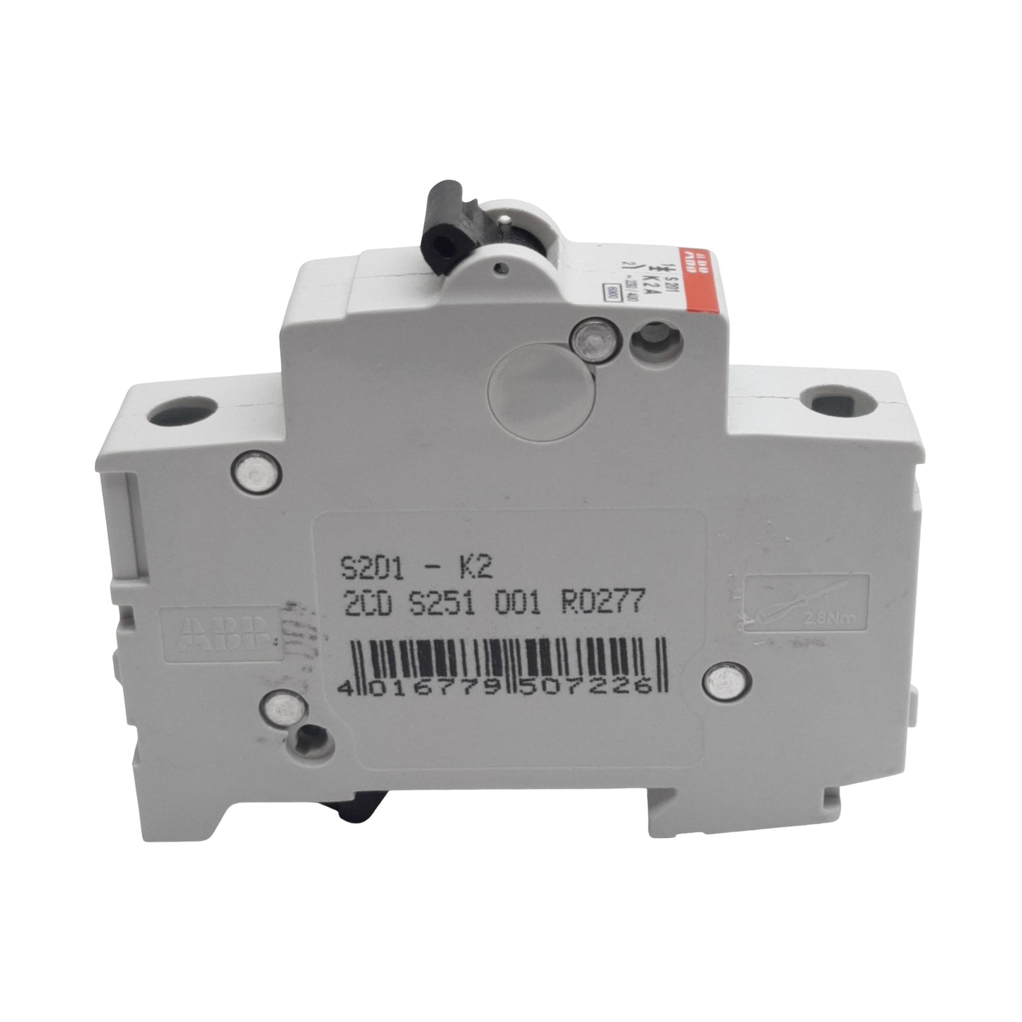 Used Lot of 2 ABB S201-K2 Circuit Breaker, 1-Pole, 2A 230/400VAC, K-Curve, DIN Rail