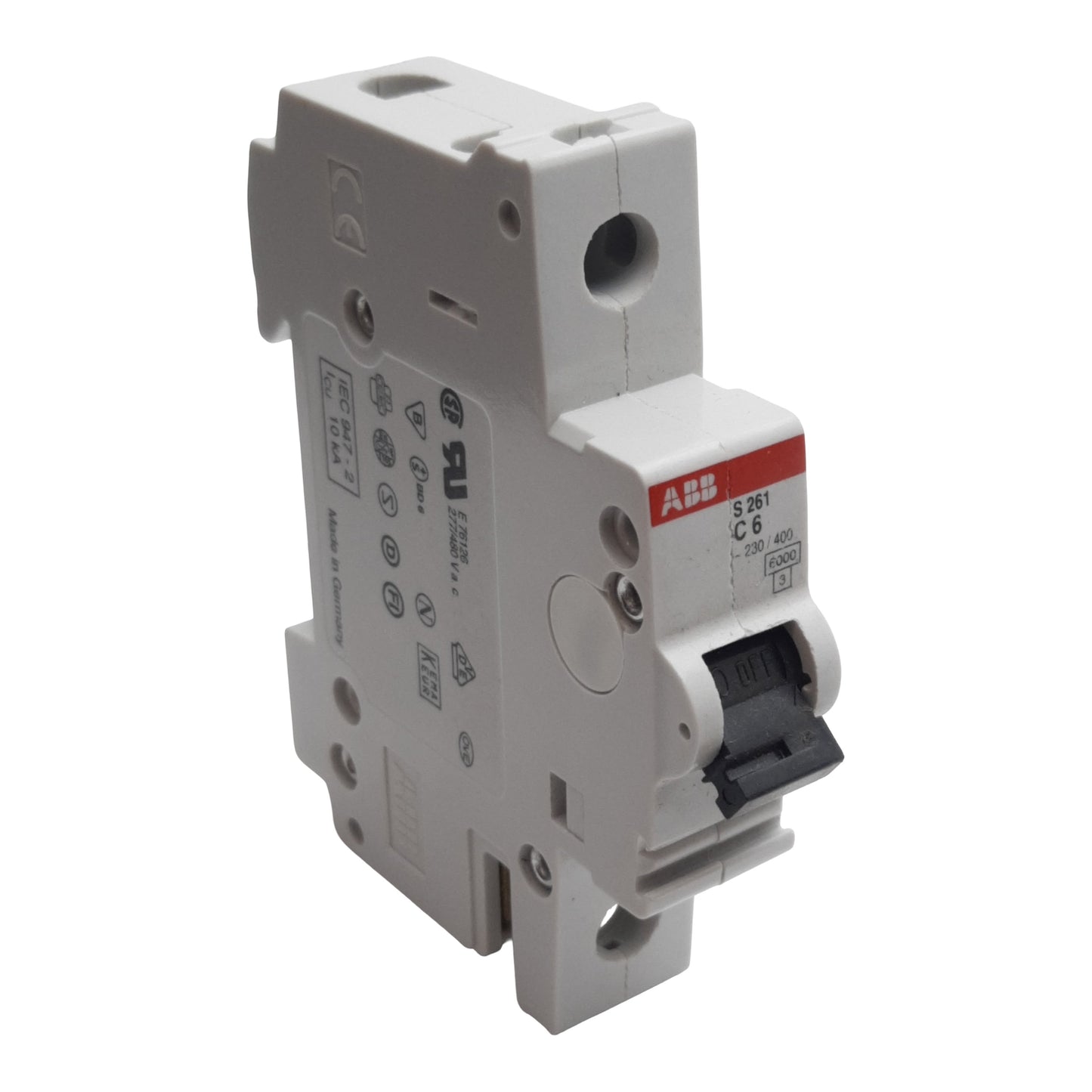 Used Lot of 2 ABB S261-C6 Circuit Breaker, 1-Pole, 6A 230/400VAC, C-Curve, DIN Rail