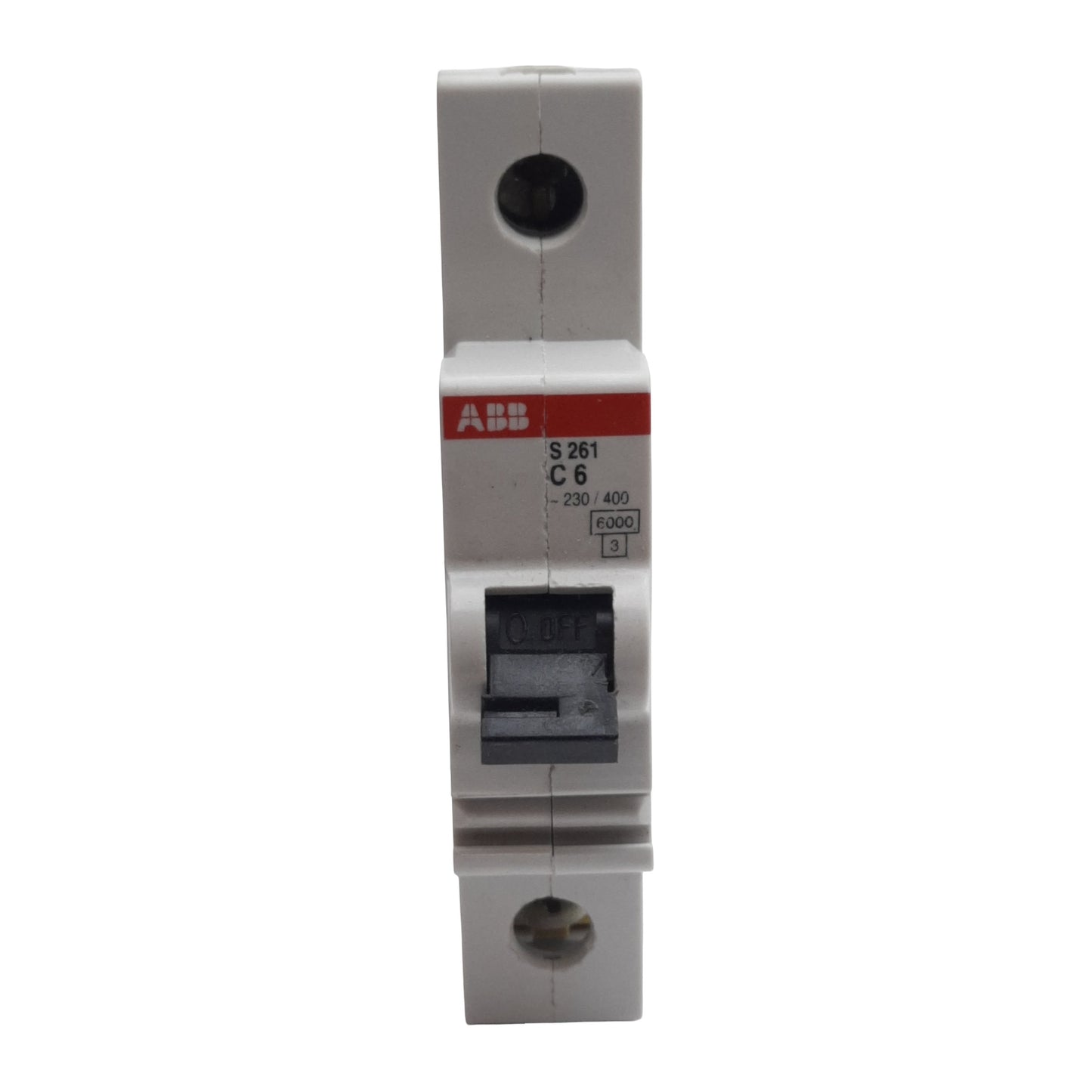 Used Lot of 2 ABB S261-C6 Circuit Breaker, 1-Pole, 6A 230/400VAC, C-Curve, DIN Rail
