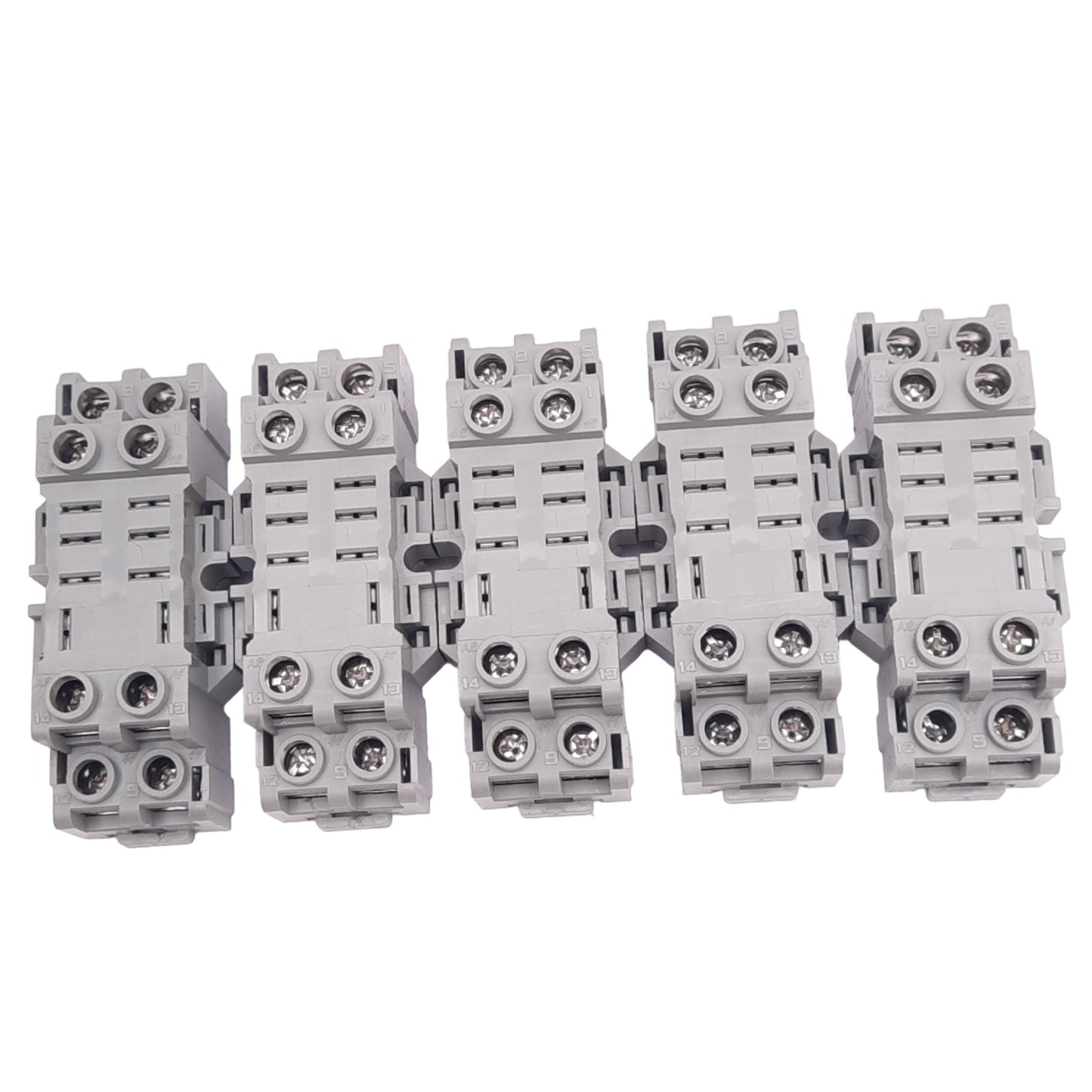 Used Lot of 5 IDEC SH2B-05C Relay Sockets, 8-Pin, 300V 10A Max, DIN Rail Mount