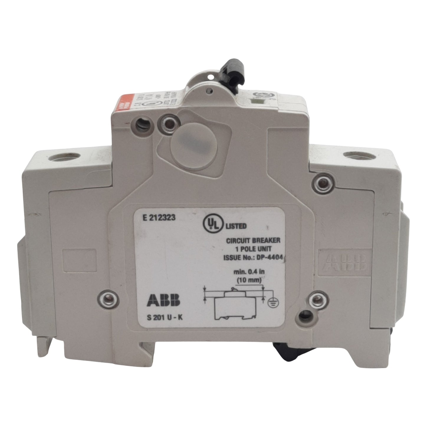 Used ABB S201U-K1 Circuit Breaker, 1-Pole, 1A 240VAC, K-Curve, DIN Rail Mount