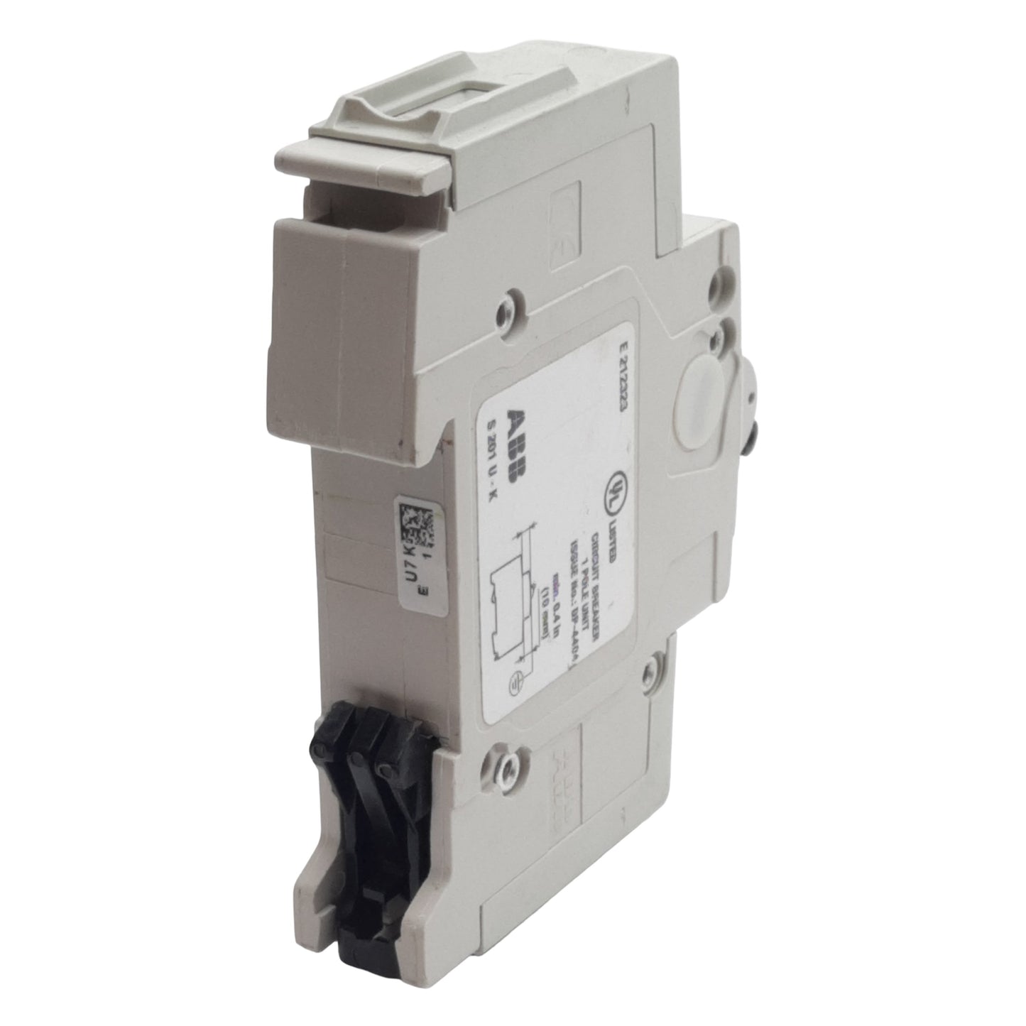 Used ABB S201U-K1 Circuit Breaker, 1-Pole, 1A 240VAC, K-Curve, DIN Rail Mount