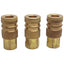 Used Lot of 3 Parker B23 20 Series Interchange Coupling 1/4in Body Size, 1/4NPTF