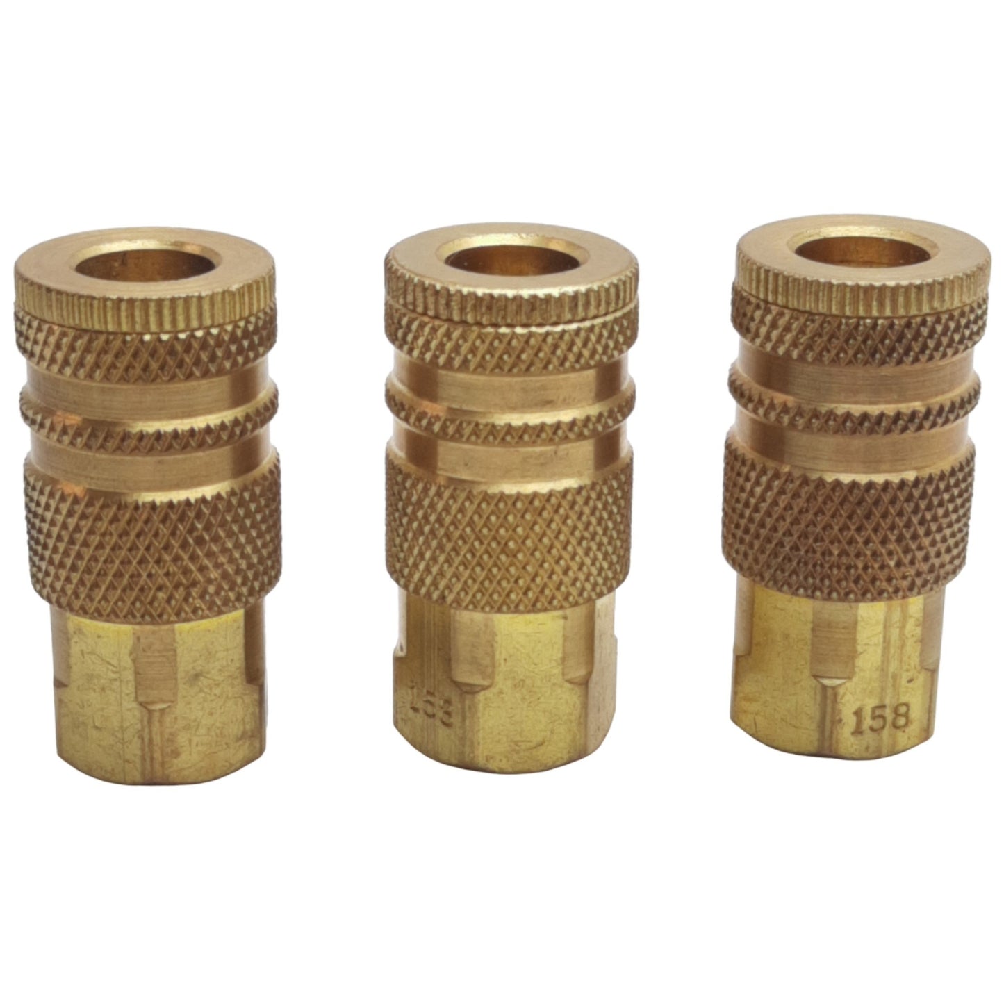 Used Lot of 3 Parker B23 20 Series Interchange Coupling 1/4in Body Size, 1/4NPTF