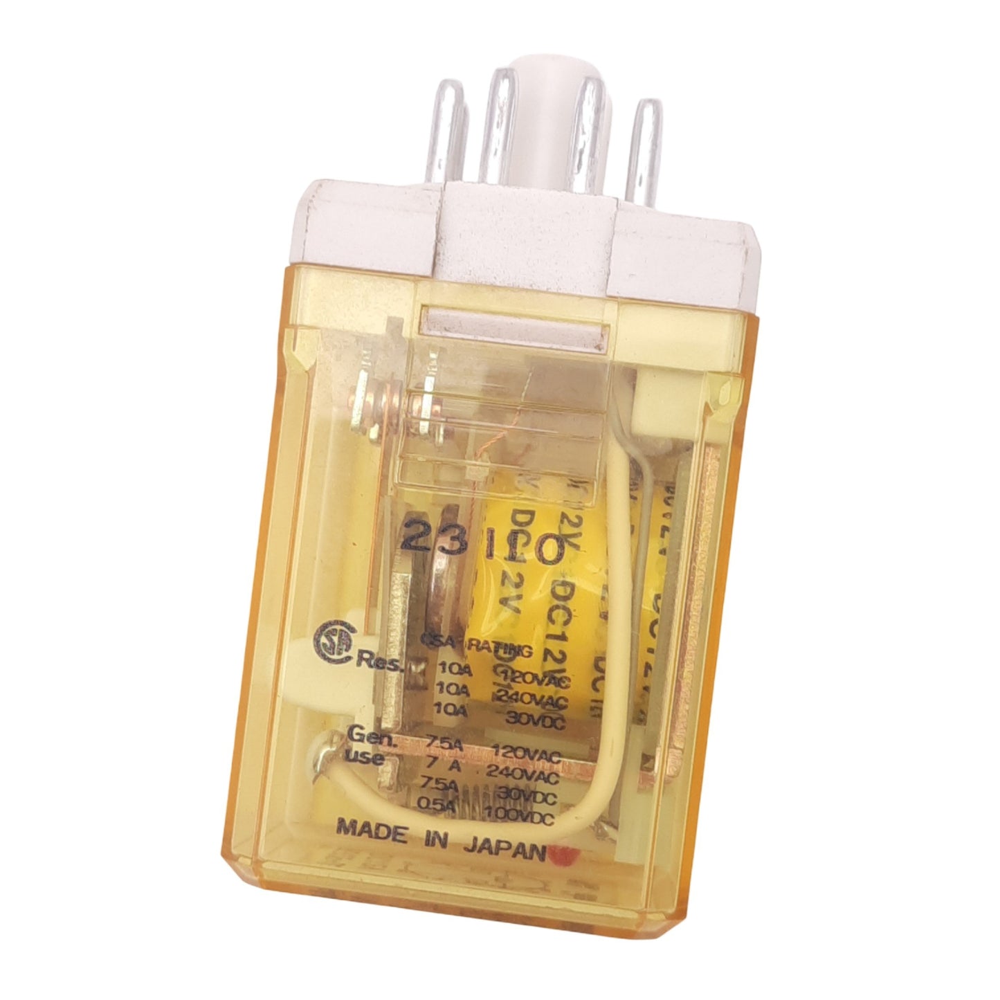 Used IDEC RR2P-ULDC12V Ice-Cube Plug-In Relay, DPDT, 8-Pin, 30VDC 10A Max, 12VDC Coil