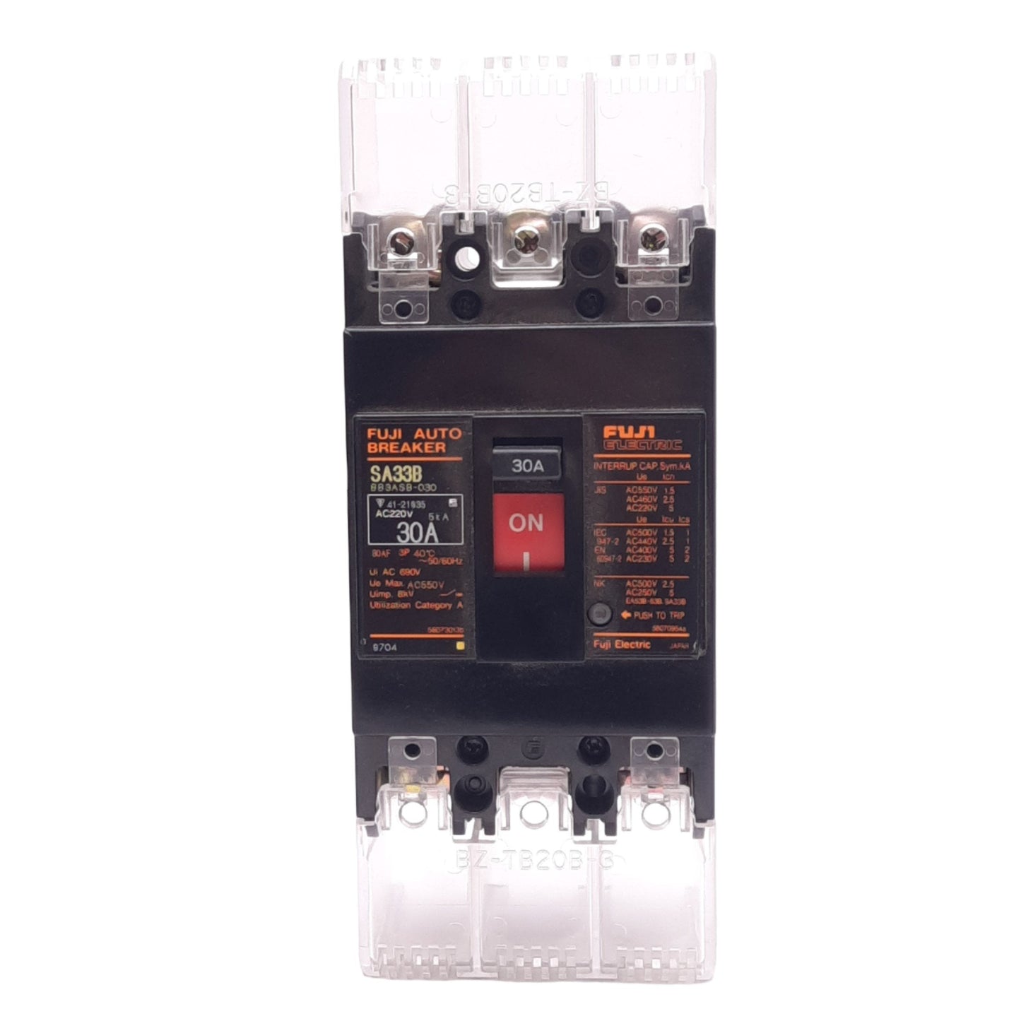 New – Open box Fuji Electric SA33B BB3ASB-030 Auto Circuit Breaker, 3-Pole, 30A, 220VAC