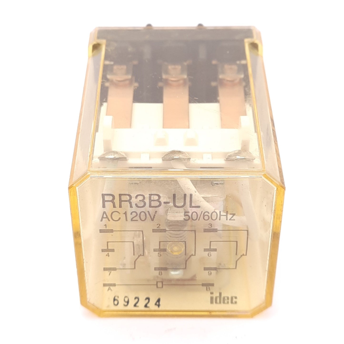 New IDEC RR3B-ULAC120V Ice-Cube Plug-In Relay, 3PDT, 11-Pin, 10A Max, 120VAC Coil