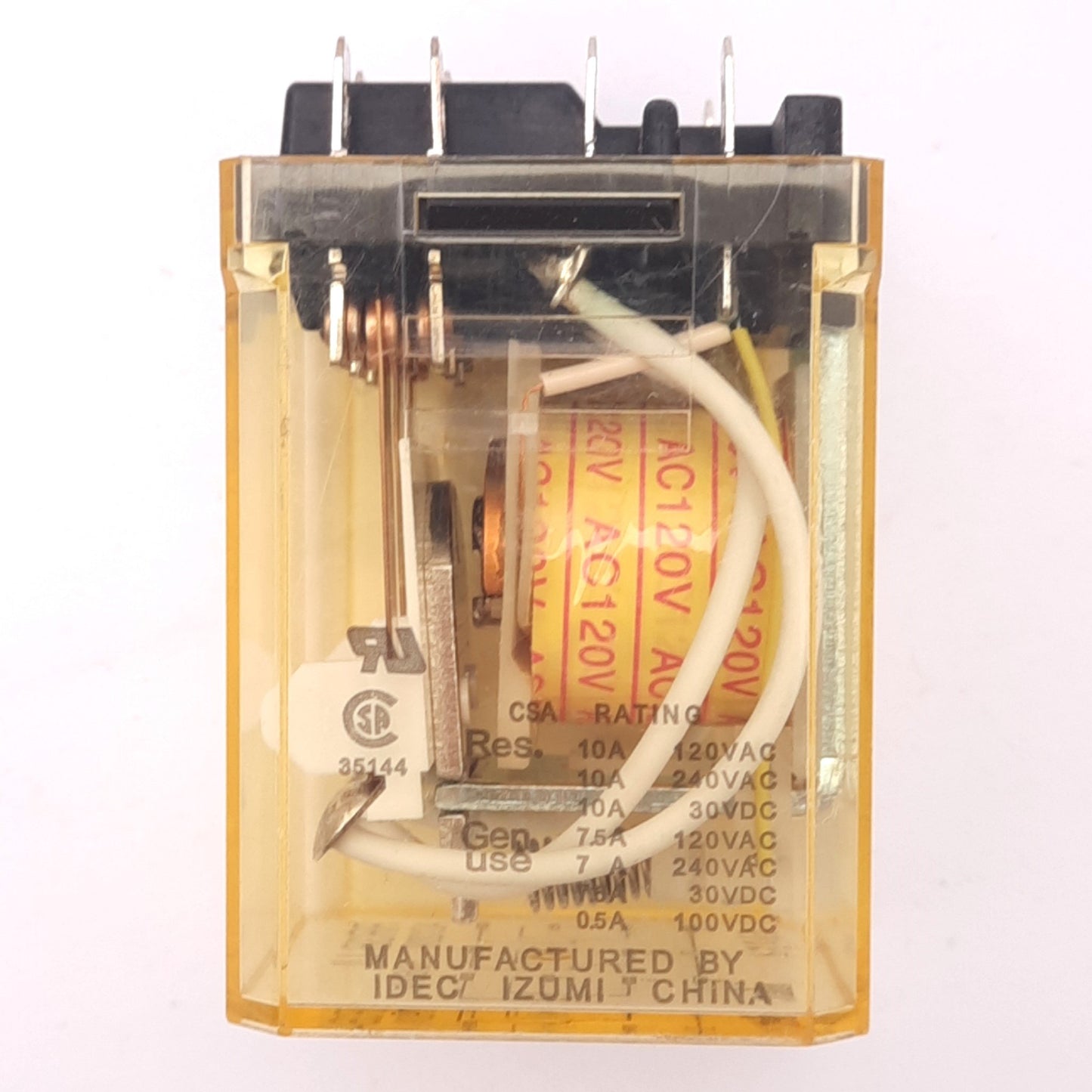 New IDEC RR3B-ULAC120V Ice-Cube Plug-In Relay, 3PDT, 11-Pin, 10A Max, 120VAC Coil