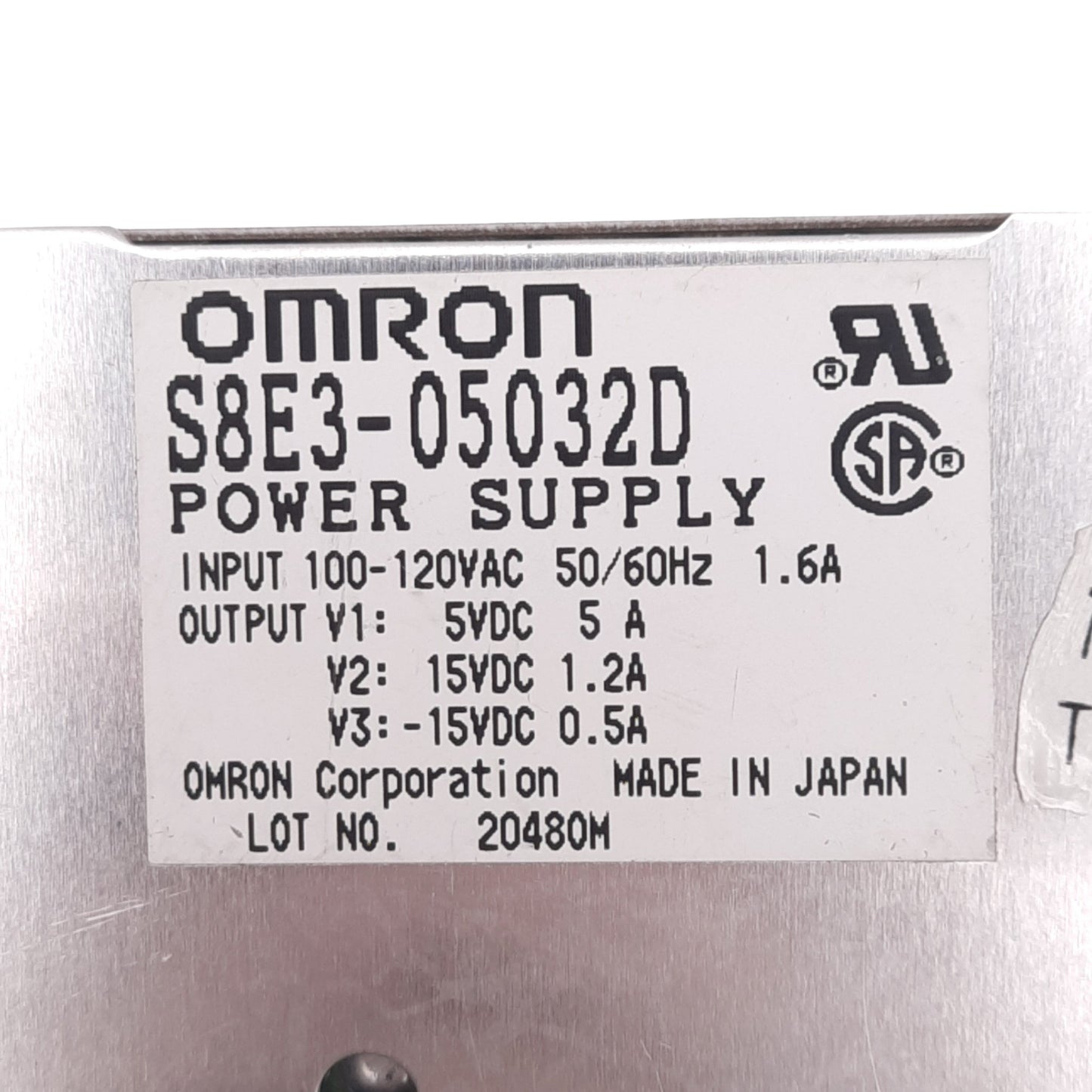 Used Omron S8E3-05032D Multi Output Power Supply, 100-120VAC In, 5VDC/+-15VDC Out