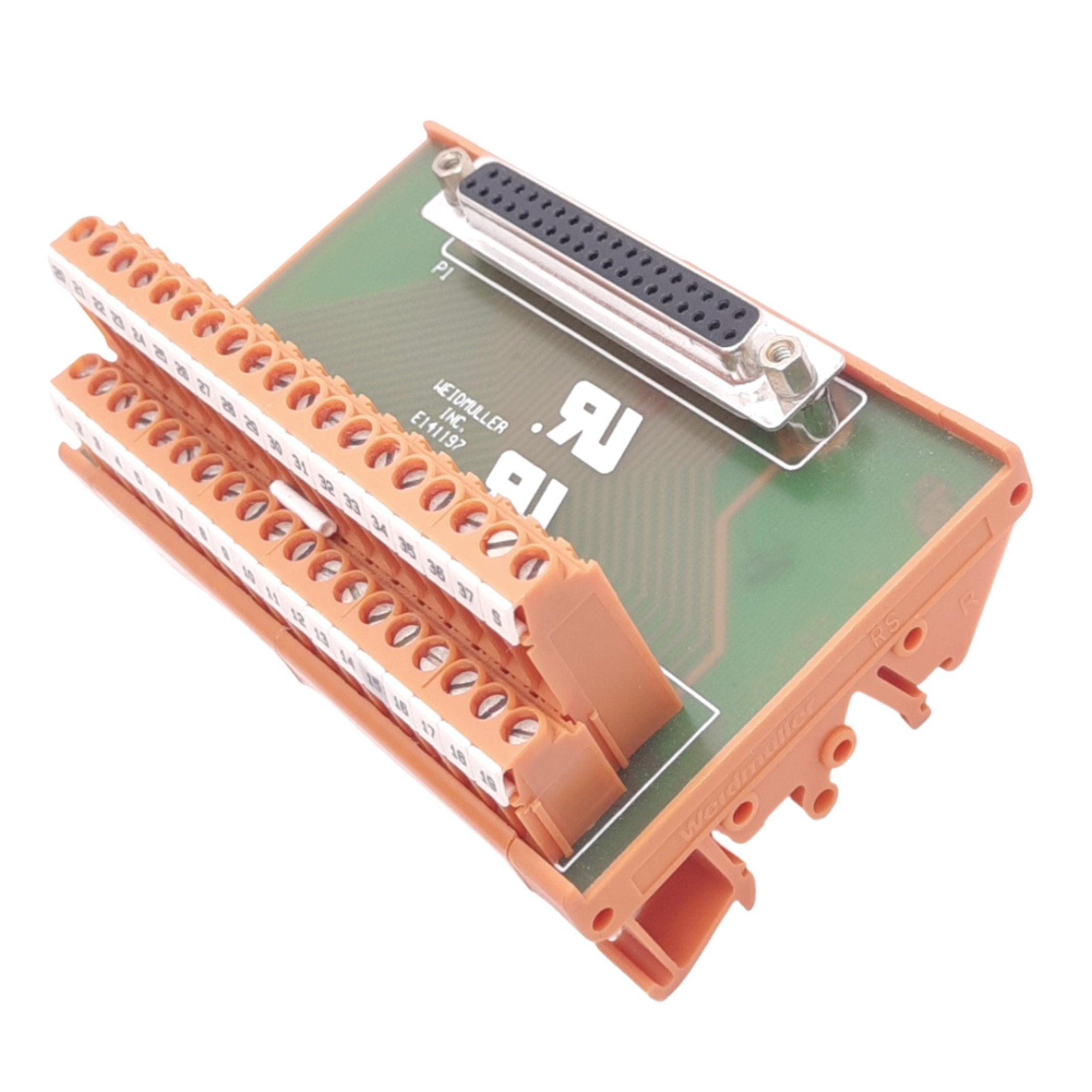 Weidmuller E141197 Breakout Board, 37-Pin D-Sub to Screw Terminals, DI ...