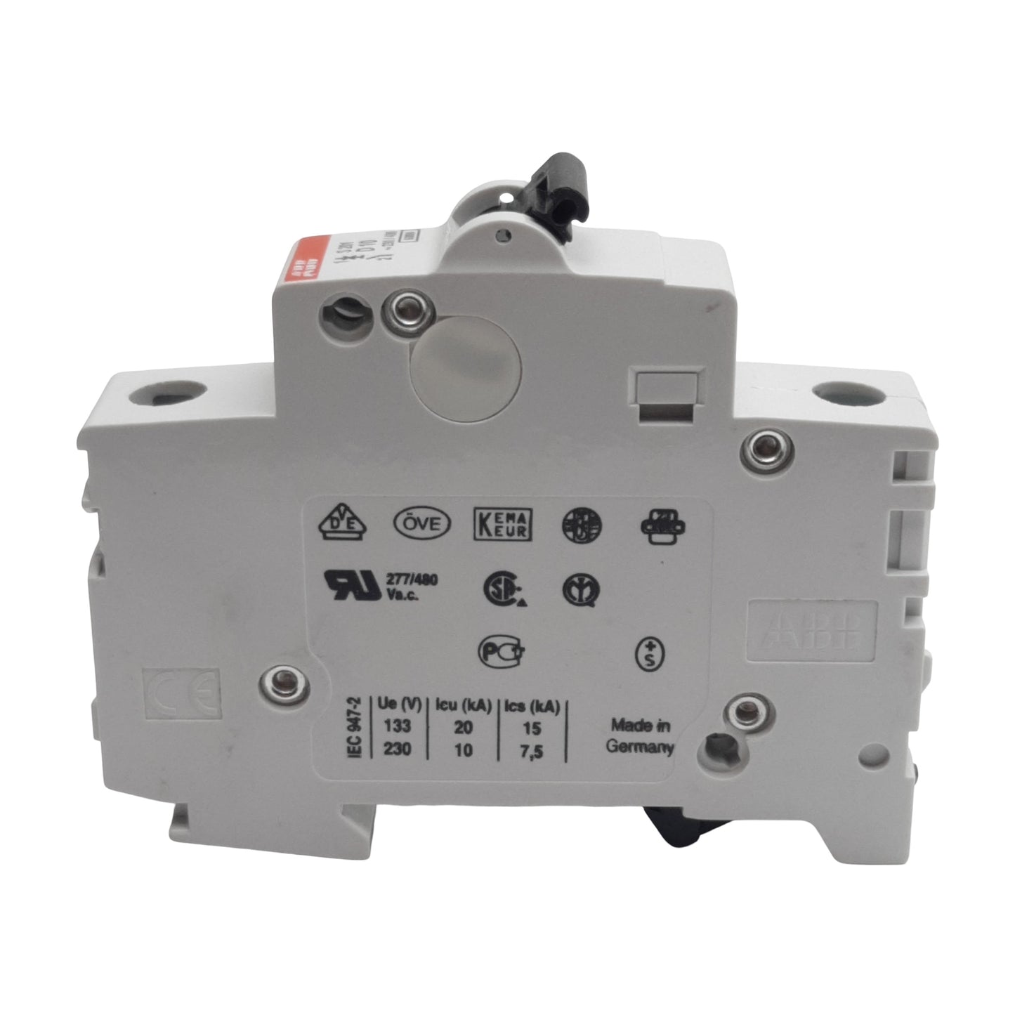 Used ABB S201-D10 Circuit Breaker, 1-Pole, 10A 230/400VAC, D-Curve, DIN Rail