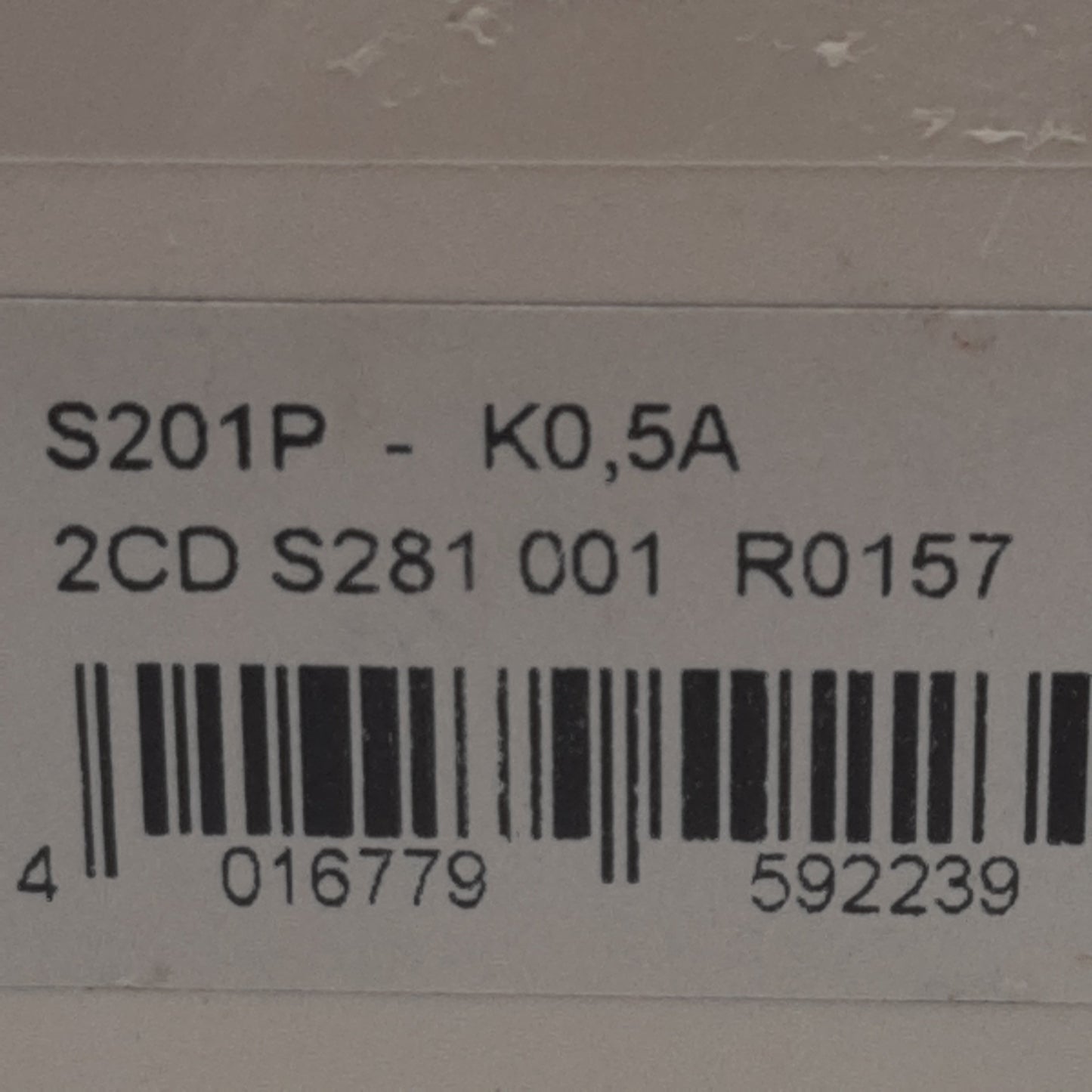 Used ABB S201P-K0.5A Circuit Breaker, 1-Pole, 0.5A 230/400VAC, K-Curve, DIN Rail