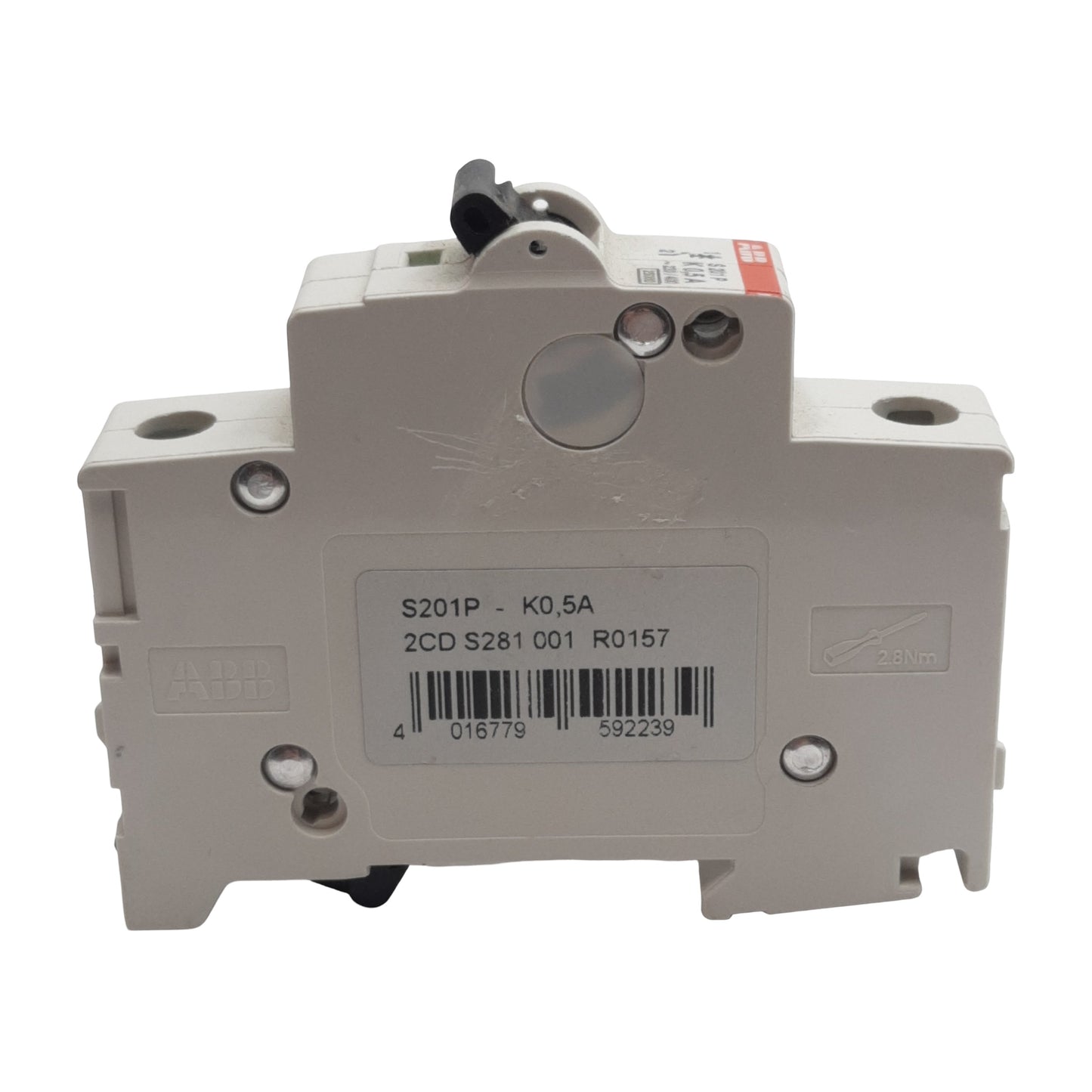 Used ABB S201P-K0.5A Circuit Breaker, 1-Pole, 0.5A 230/400VAC, K-Curve, DIN Rail