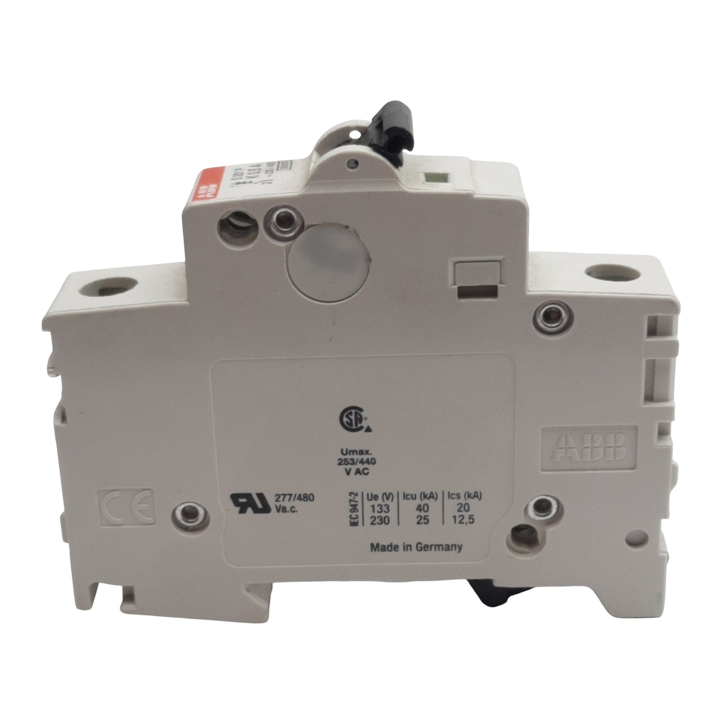 Used ABB S201P-K0.5A Circuit Breaker, 1-Pole, 0.5A 230/400VAC, K-Curve, DIN Rail