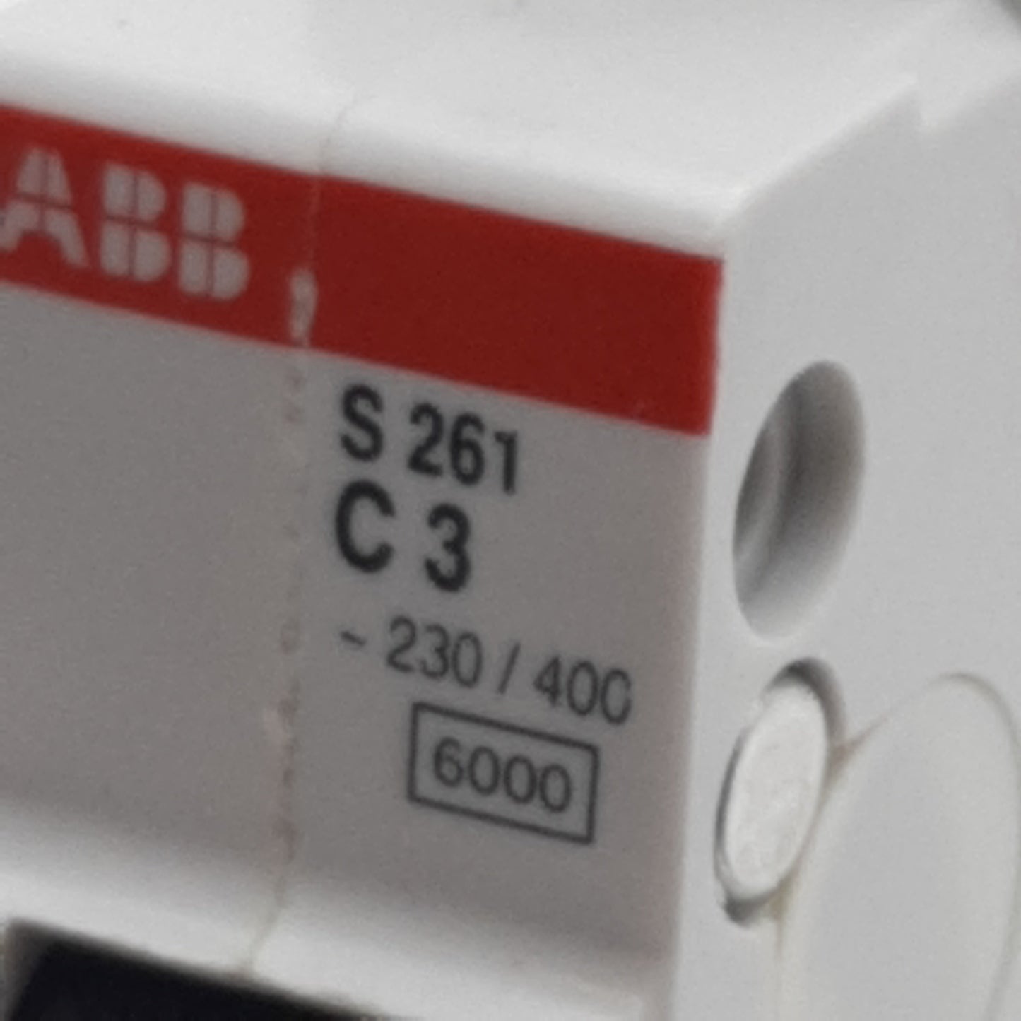 Used ABB S261-C3 Circuit Breaker, 1-Pole, 3A 230/400VAC, C-Curve, DIN Rail Mount