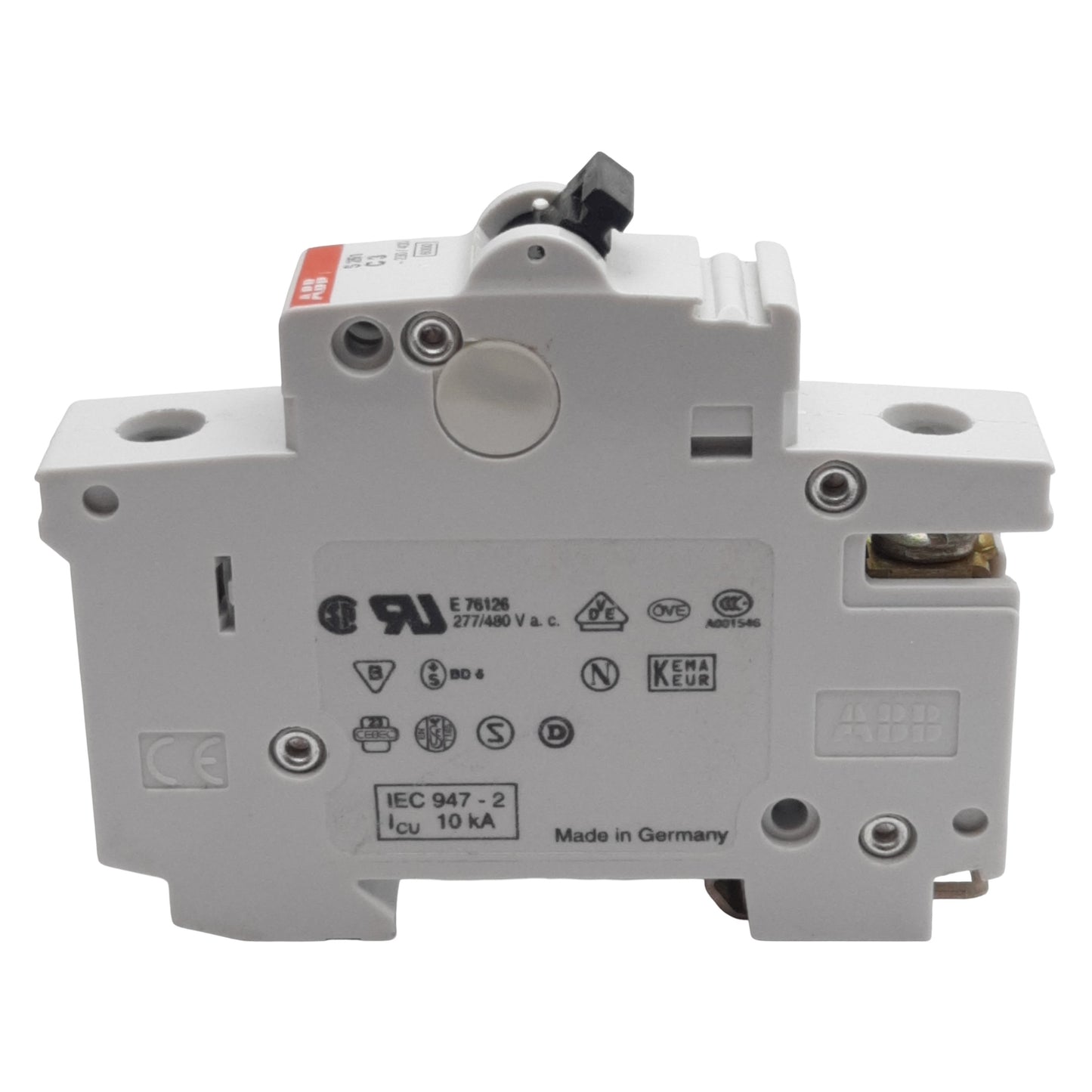 Used ABB S261-C3 Circuit Breaker, 1-Pole, 3A 230/400VAC, C-Curve, DIN Rail Mount