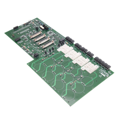 Used Anorad 811094-A Rev G 5U Chassis Board, 4 Relay Sockets, 5VDC Backplane