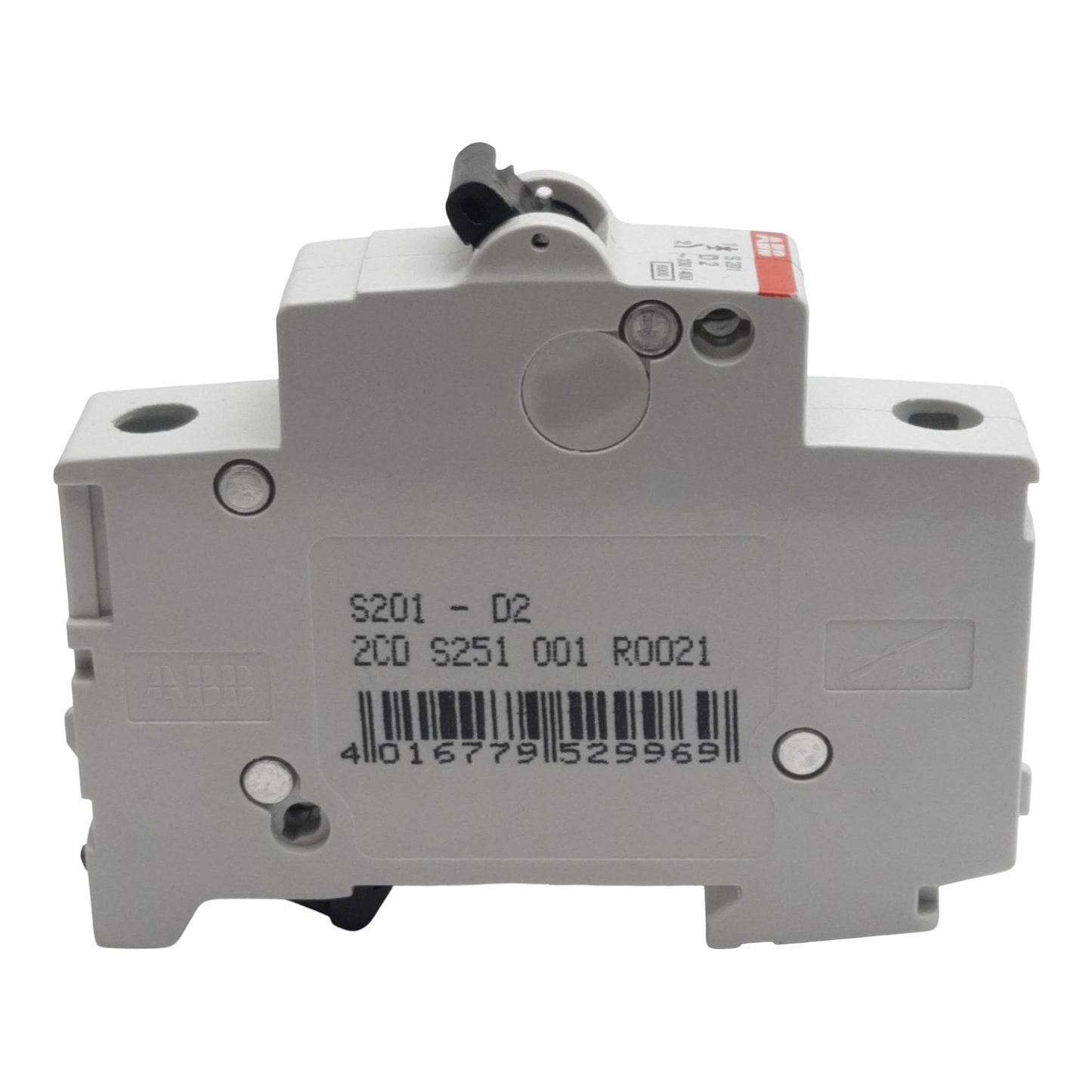 Used ABB S201-D2 Circuit Breaker, 1-Pole, 2A 230/400VAC, D-Curve, DIN Rail Mount