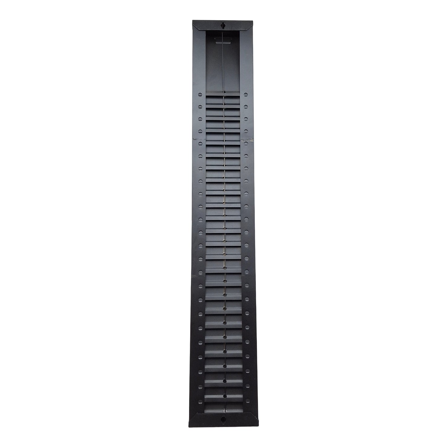 Used Wall Mount Employee Time Punch Card Holder, 25-Slots, Black, Steel, 5in x 31in