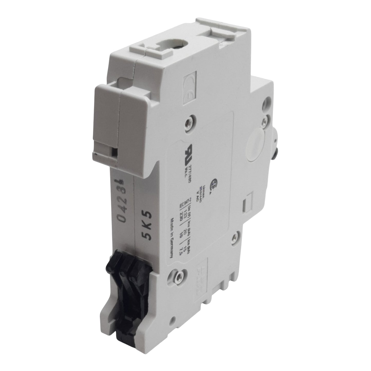 Used ABB S201-K5 Circuit Breaker, 1-Pole, 5A 230/400VAC, K-Curve, DIN Rail Mount