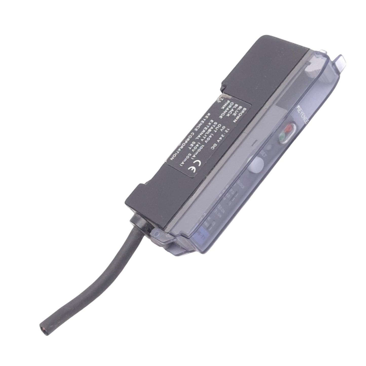 Used Keyence PS-T1 Photoelectric Sensor Amplifier, NPN 40V 100mA Out, 24VDC, 1" Cable