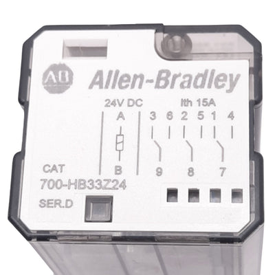 New – Open box Allen Bradley 700-HB33Z24 D General Purpose Relay, 3PDT, 11-Pin, 15A, 24VDC Coil