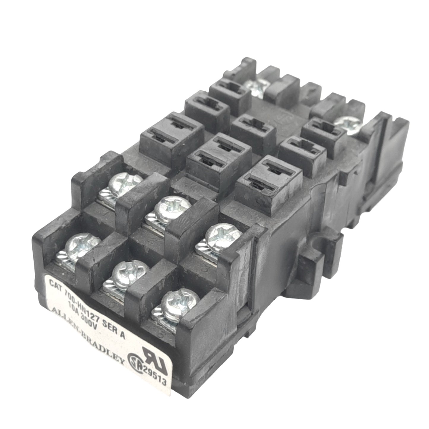 Used Allen Bradley 700-HN127 Relay Socket, 11-Pin, 300V 10A, DIN Rail Mount