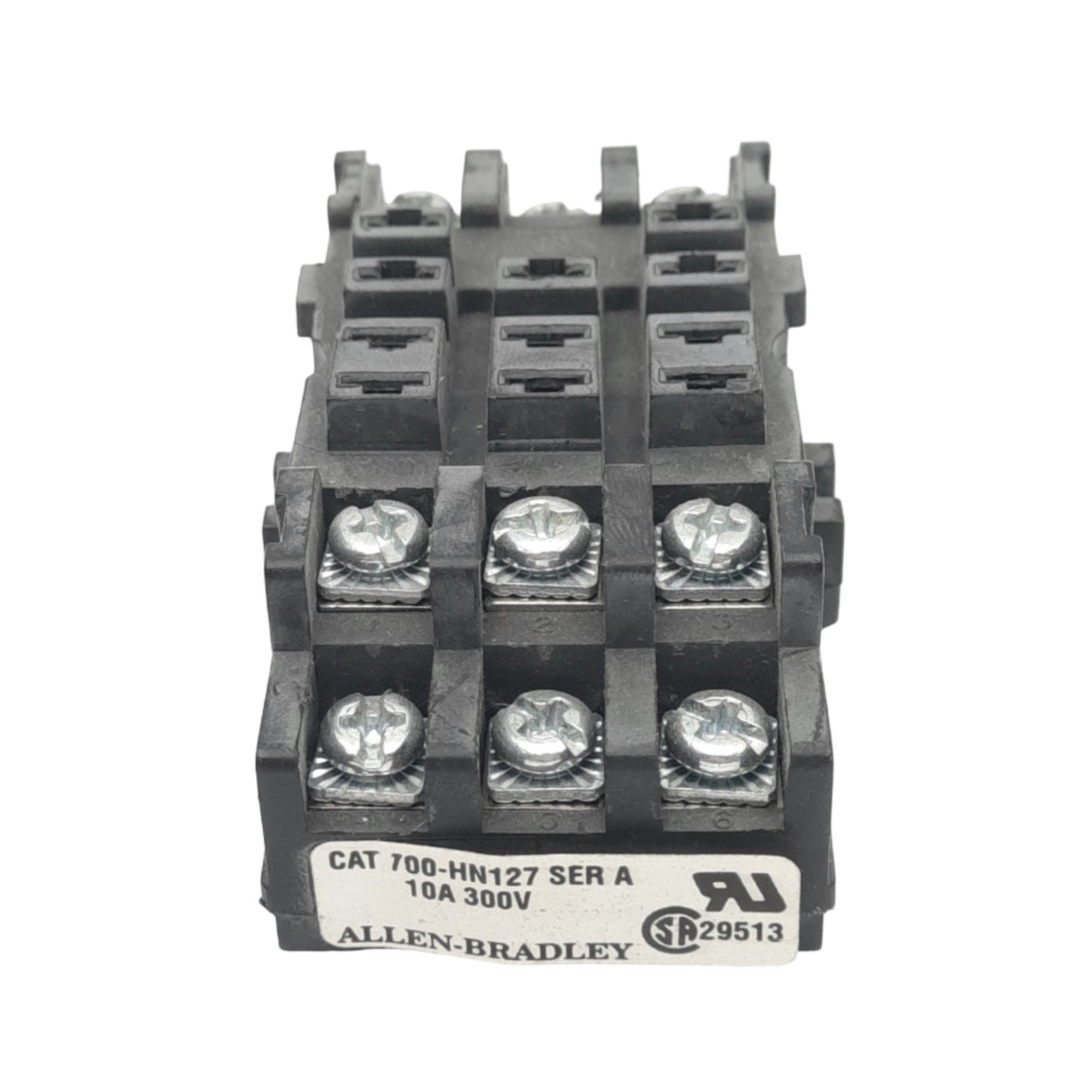 Used Allen Bradley 700-HN127 Relay Socket, 11-Pin, 300V 10A, DIN Rail Mount