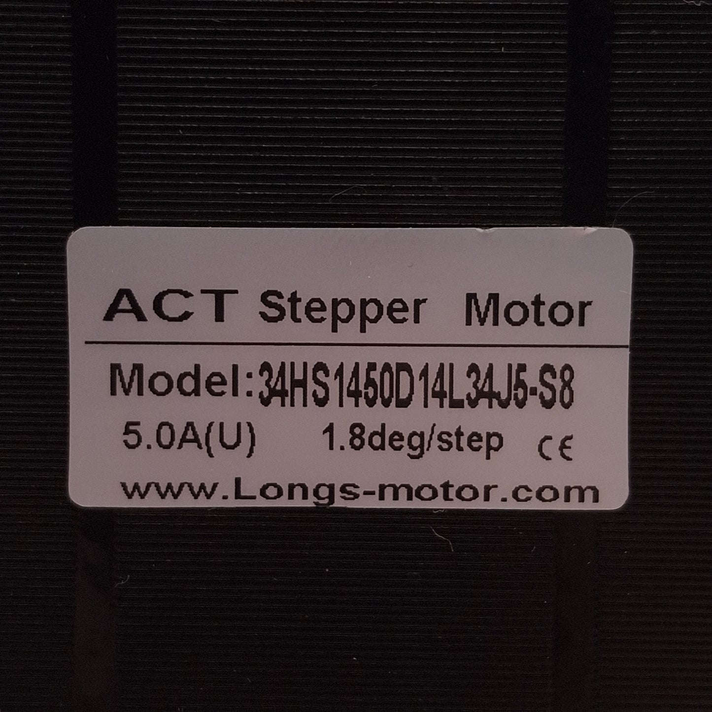 Used ACT 34HS1450D14L34J5-S8 Stepper Motor, 1.8°/step, 2-Phase, 2.45VDC 5A, NEMA 34