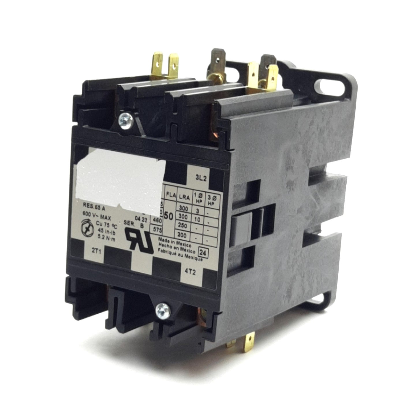 Used Square D 8910DPA52V09 Contactor, 2-Poles, 600VAC 50A Contact, 208-240VAC Coil