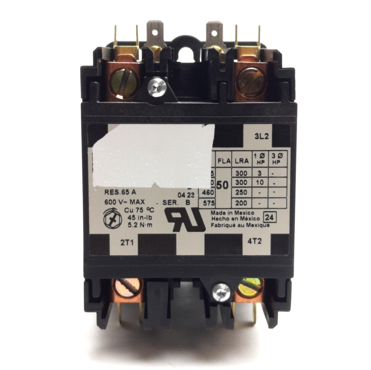 Used Square D 8910DPA52V09 Contactor, 2-Poles, 600VAC 50A Contact, 208-240VAC Coil