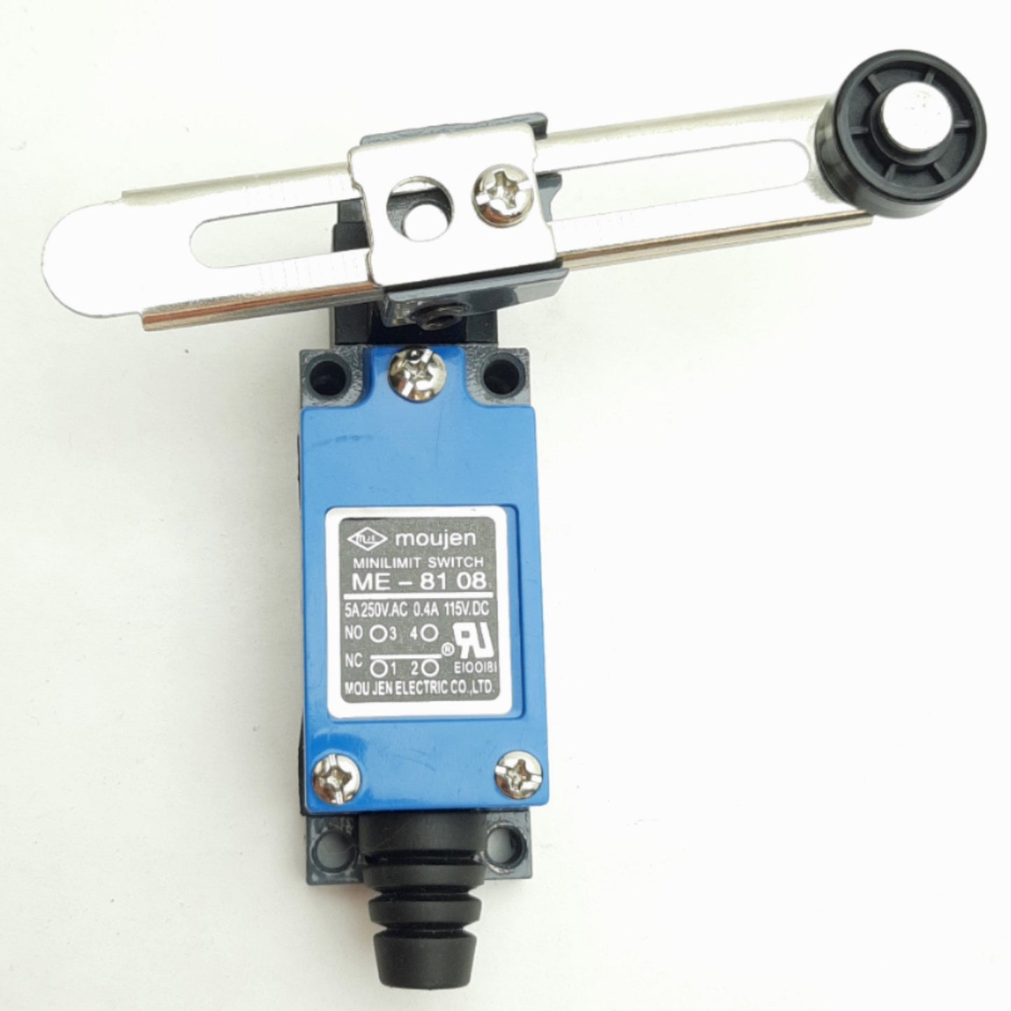 Used Moujen ME-8108 Roller Wheel Limit Switch 250VAC/115VDC, 5A 400mA, SPDT-NC-NO