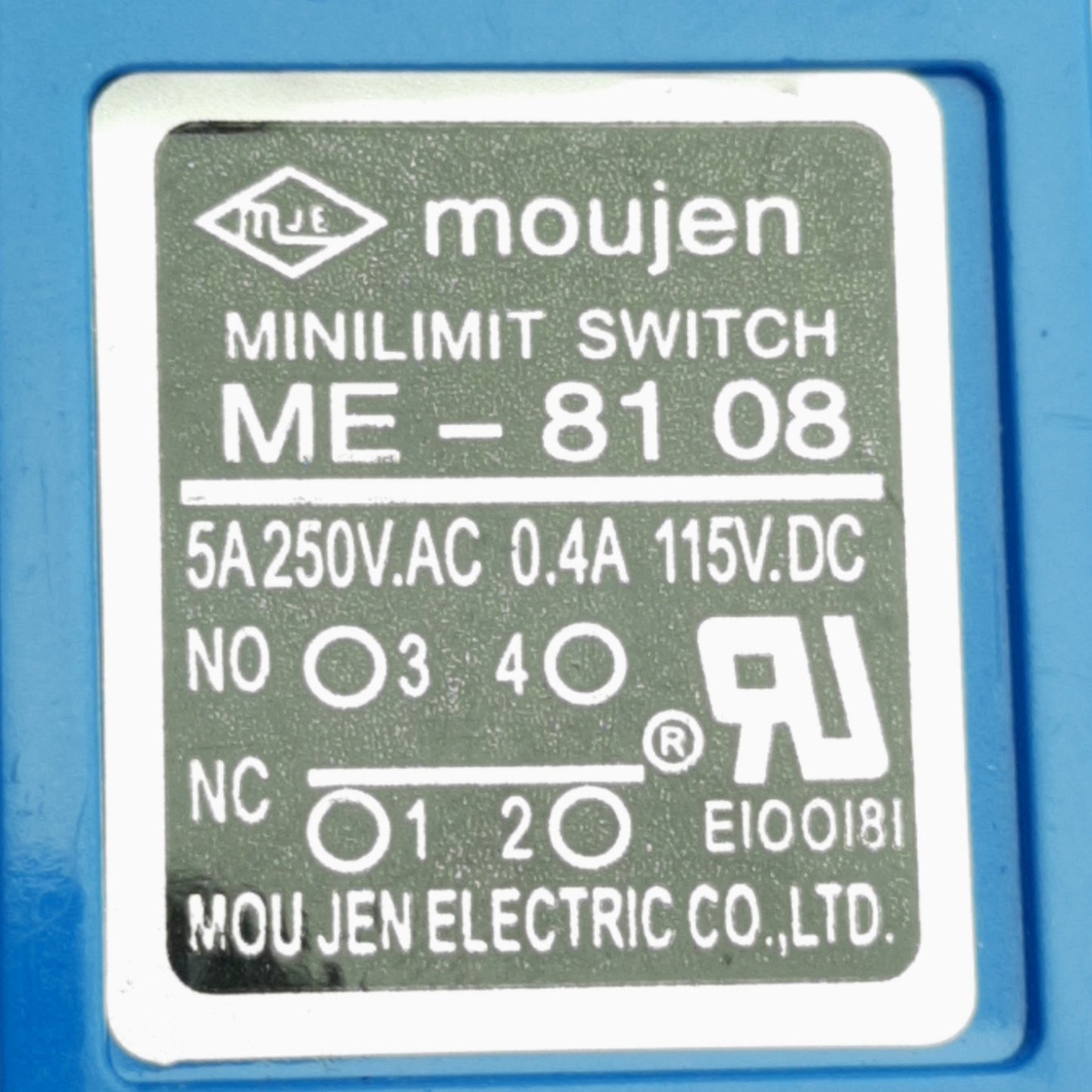 Used Moujen ME-8108 Roller Wheel Limit Switch 250VAC/115VDC, 5A 400mA, SPDT-NC-NO