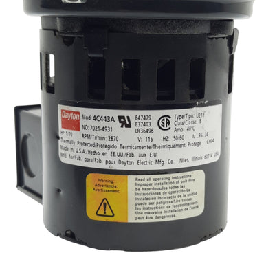 Used Dayton 4C443A Replacement Blower 115VAC Supply, ø4in OD Outlet, 75CFM