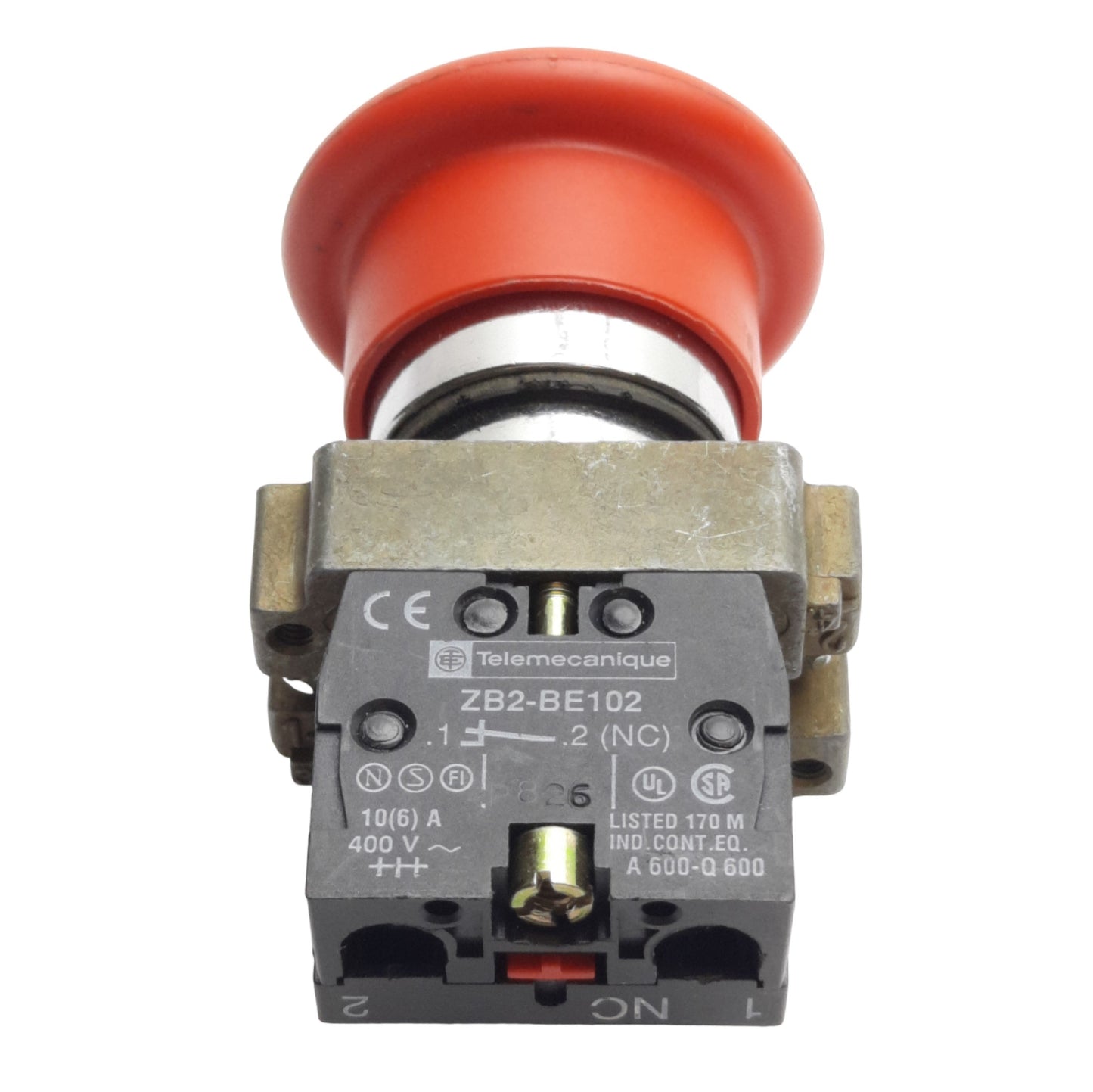 Used Telemecanique ZB2BT4 Push/Pull E-Stop Pushbutton, 1NC, 10A 400VAC, 22mm