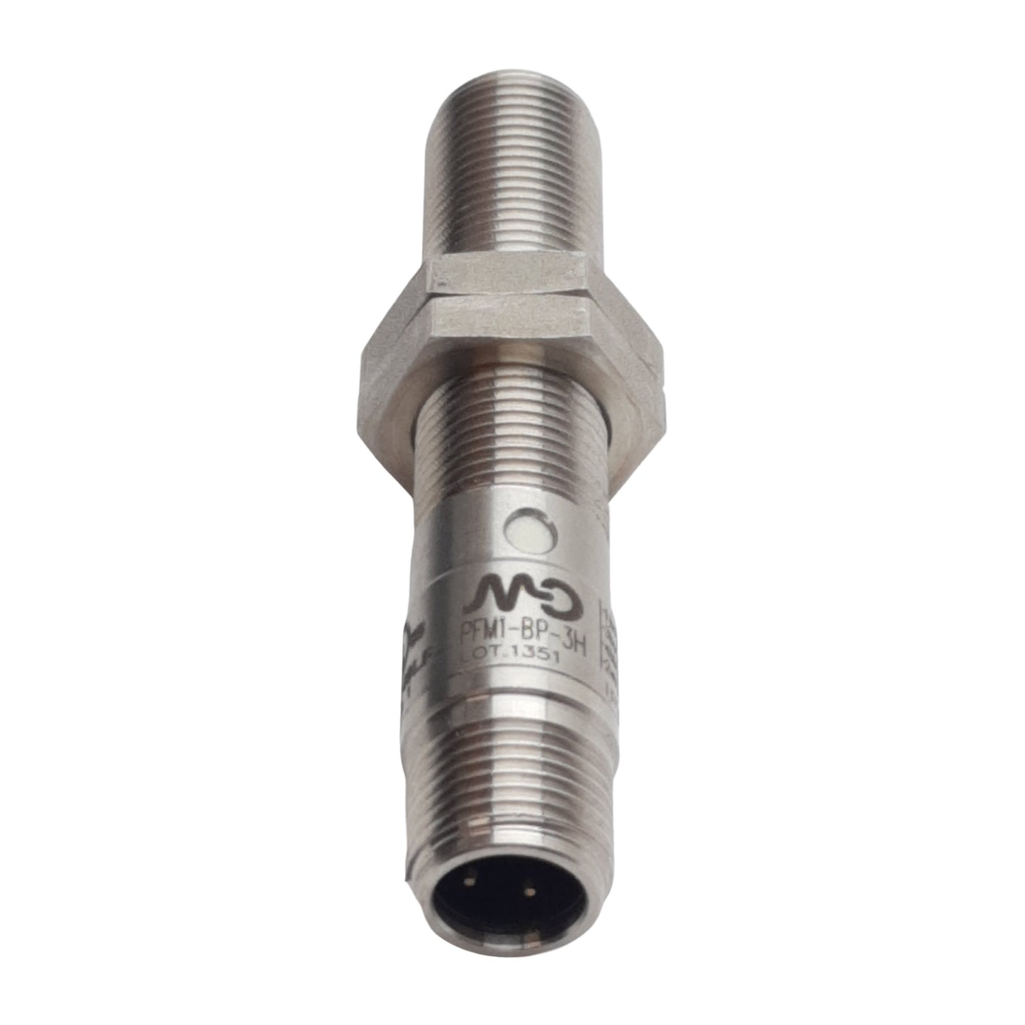 Used Micro Detectors PFM1-BP-3H Proximity Sensor, PNP NO/NC, 4mm, 10-30VDC, 4-Pin M12