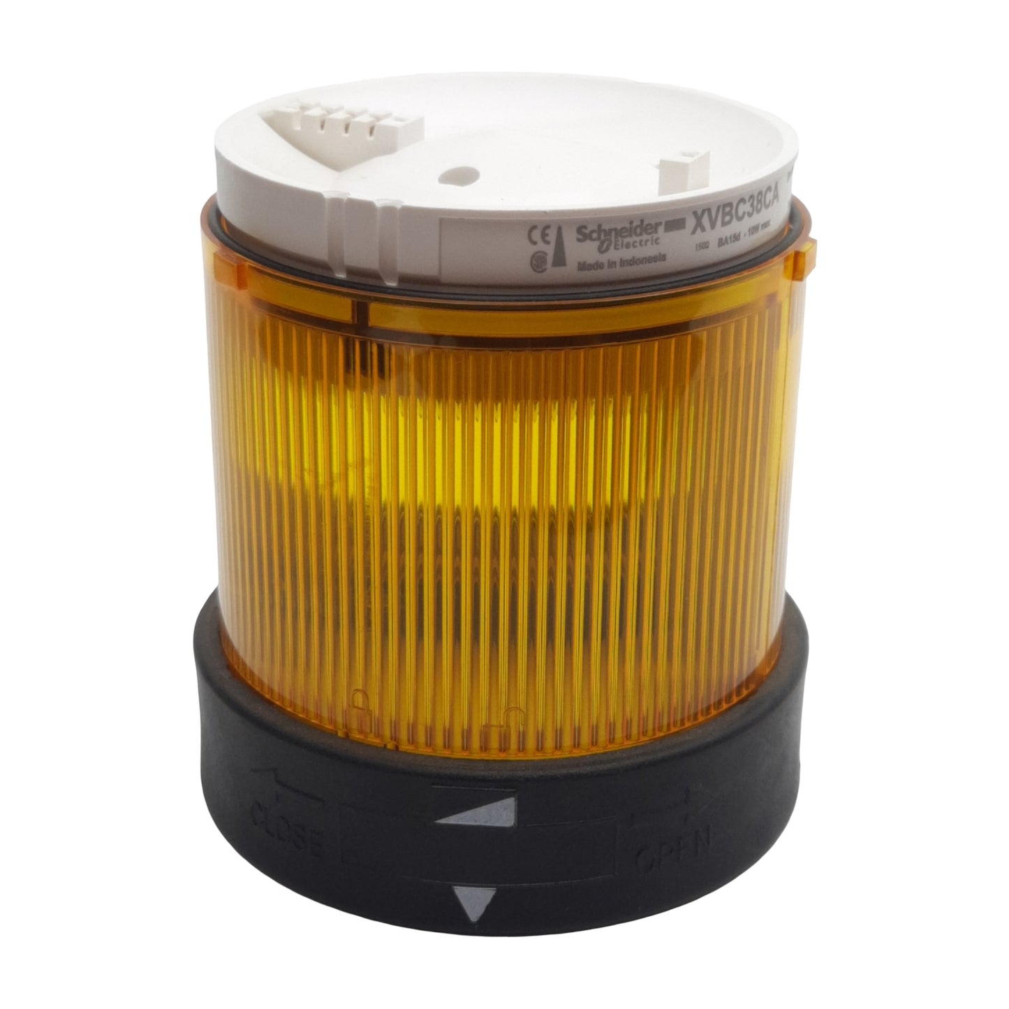Used Schneider XVBC38CA Light Tower Indicator Bank Yellow, ø70mm, 12-230VAC *No Bulb*