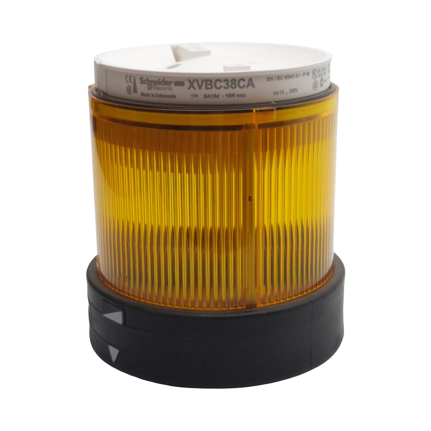 Used Schneider XVBC38CA Light Tower Indicator Bank Yellow, ø70mm, 12-230VAC *No Bulb*