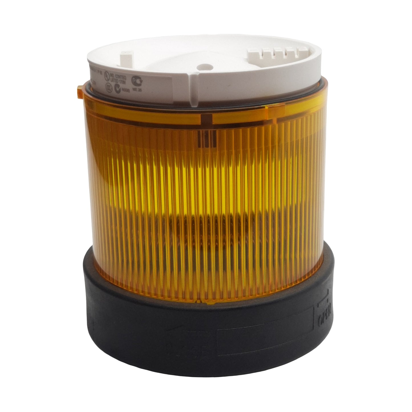 Used Schneider XVBC38CA Light Tower Indicator Bank Yellow, ø70mm, 12-230VAC *No Bulb*