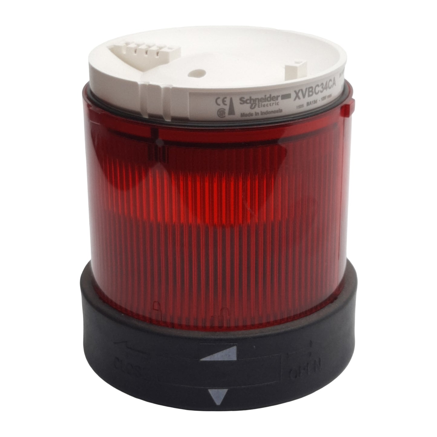 Used Schneider XVBC34CA Light Tower Indicator Bank Red, ø70mm, 12-230VAC, *No Bulb*