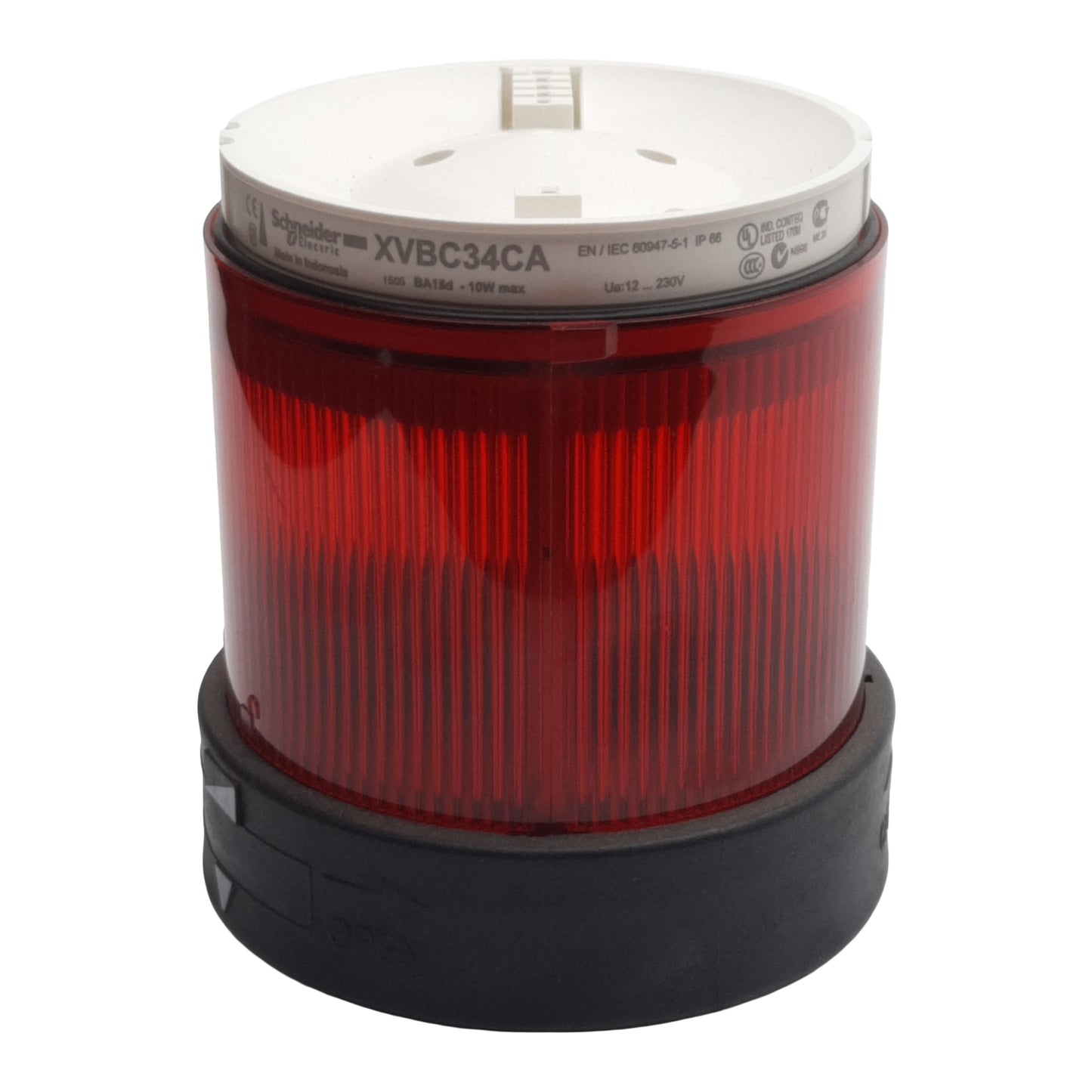 Used Schneider XVBC34CA Light Tower Indicator Bank Red, ø70mm, 12-230VAC, *No Bulb*