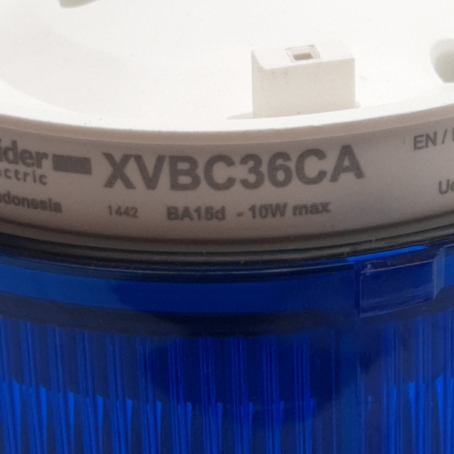 Used Schneider XVBC36CA Light Tower Indicator Bank, Blue, ø70mm, 12-230VAC, *No Bulb*