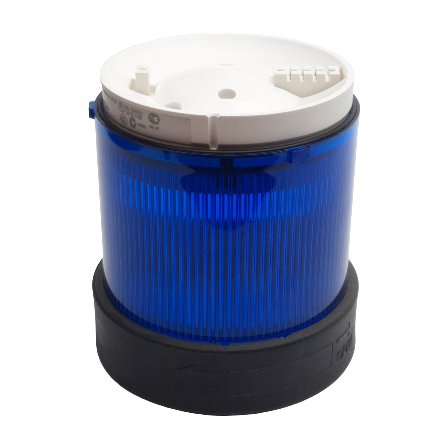 Used Schneider XVBC36CA Light Tower Indicator Bank, Blue, ø70mm, 12-230VAC, *No Bulb*