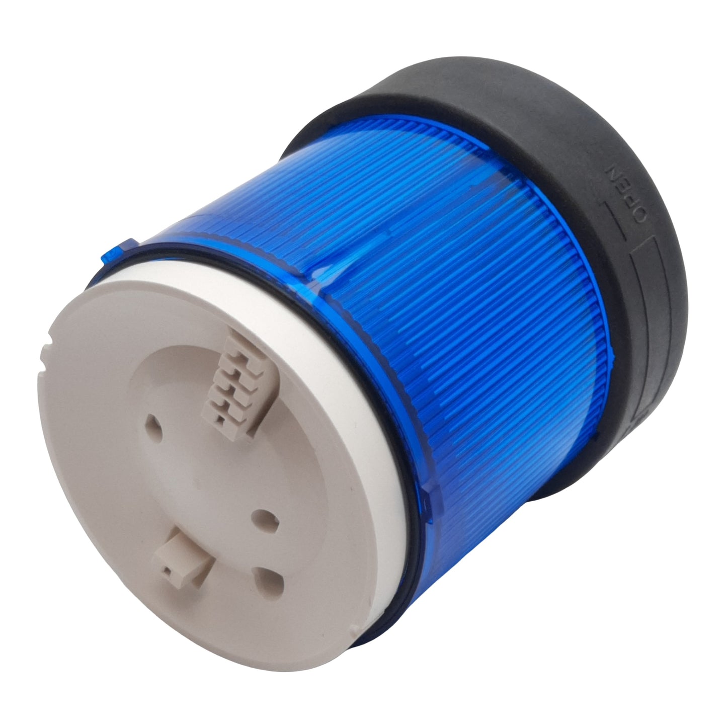Used Schneider XVBC36CA Light Tower Indicator Bank, Blue, ø70mm, 12-230VAC, *No Bulb*