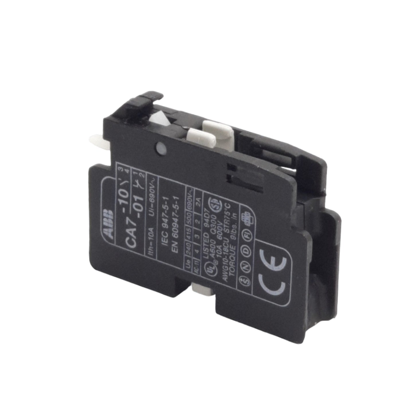 Used ABB CA7-01 Auxiliary Contact, 1x Normally Closed, Rating: 690VAC 10A