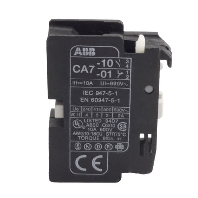 Used ABB CA7-01 Auxiliary Contact, 1x Normally Closed, Rating: 690VAC 10A